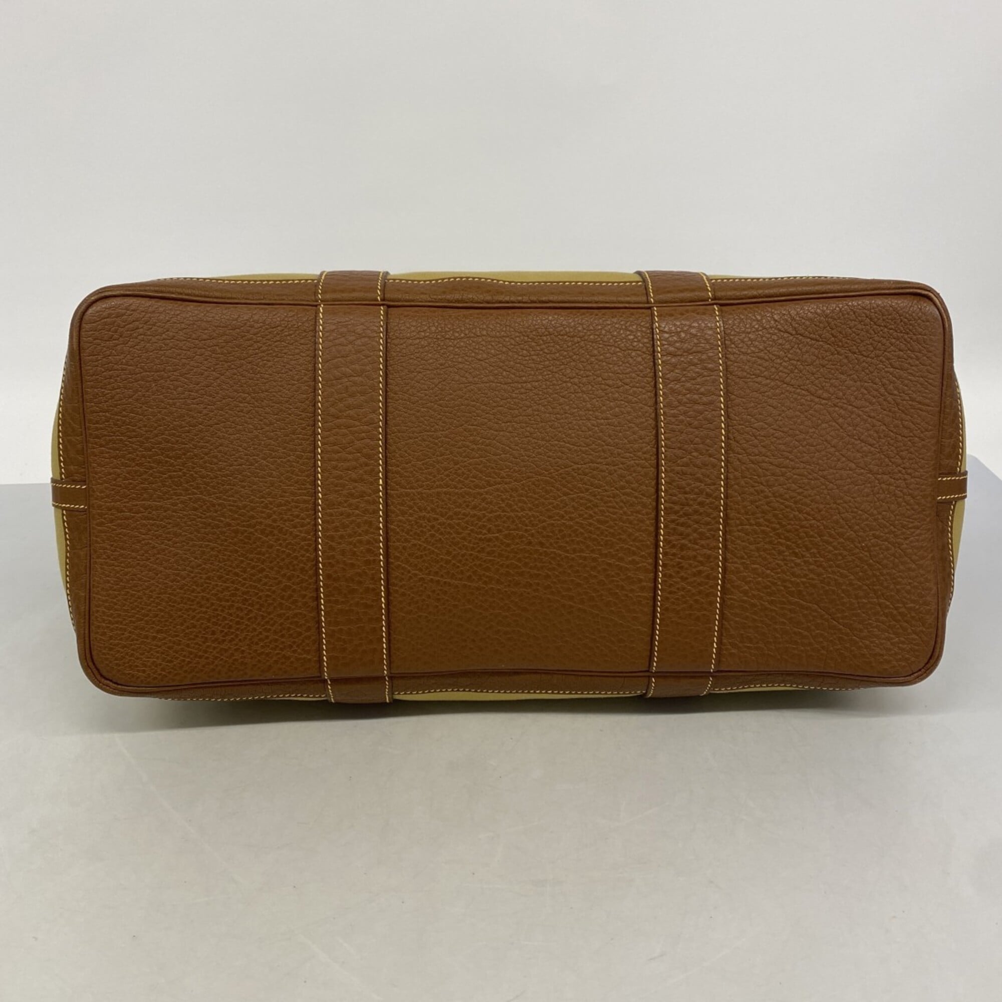 Hermes Brown Khaki Toile Officier Tote Bag (Pre-Owned)