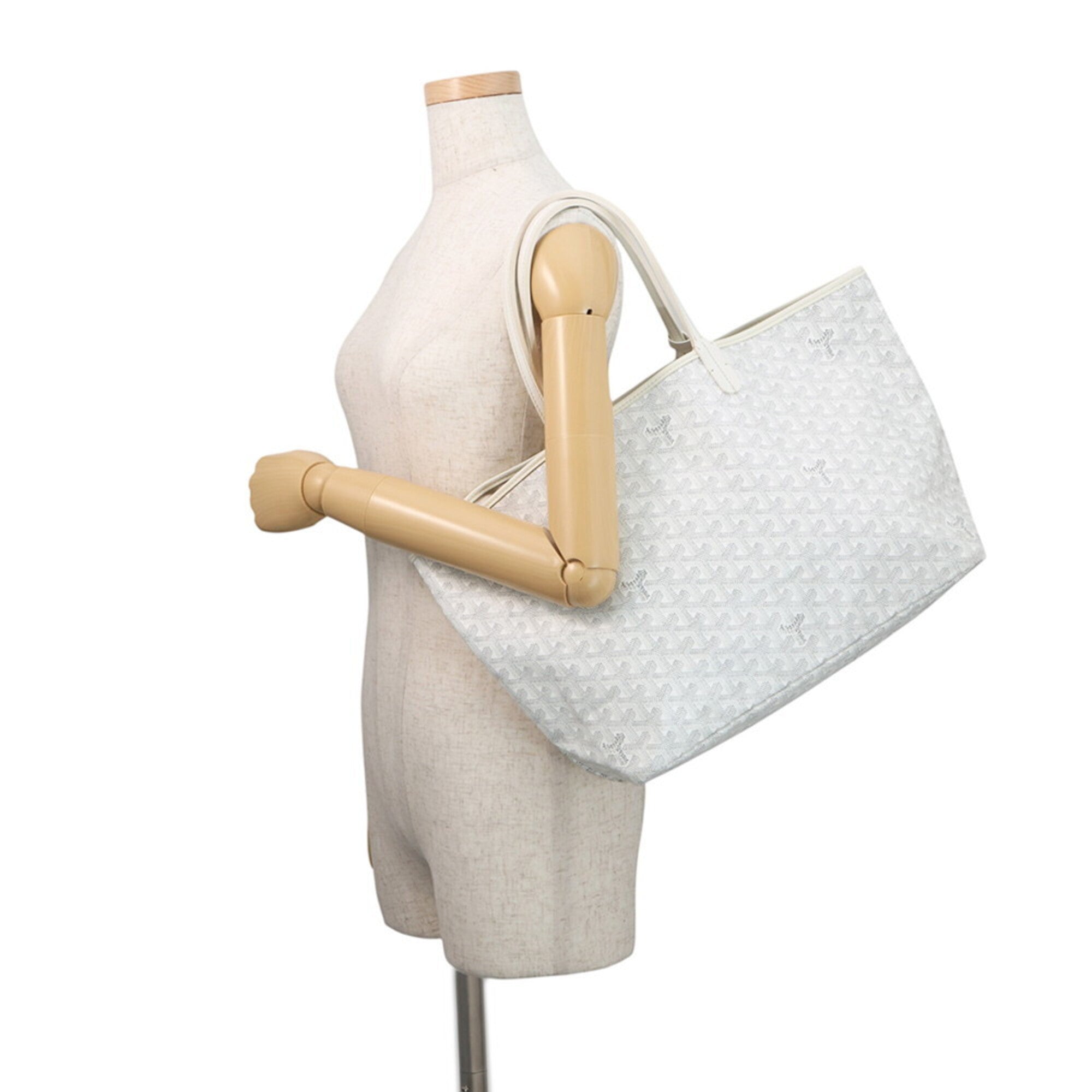 Goyard White Pvc Leather Handbag Pouch Tote Bag (Pre-Owned)