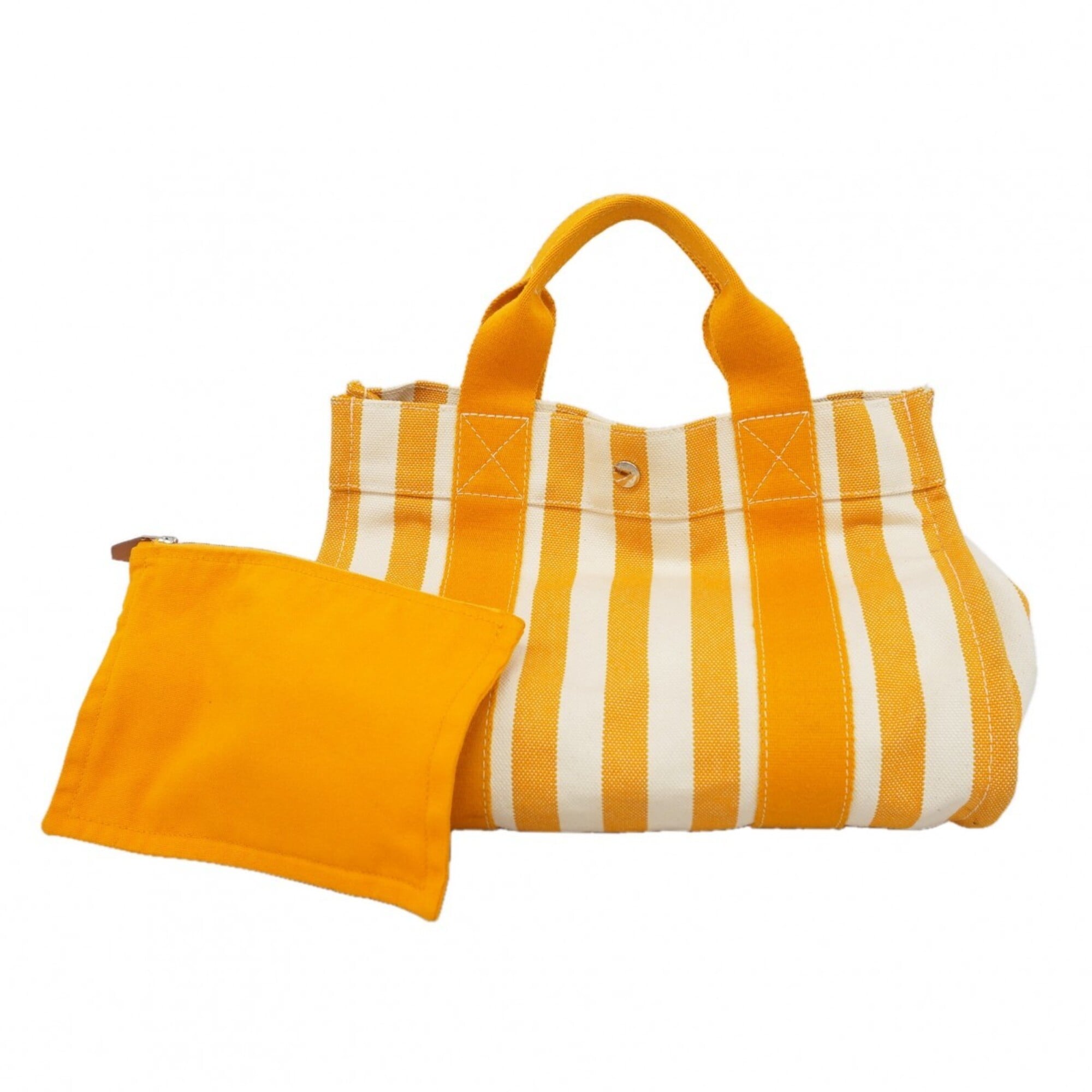 Hermes Orange Canvas Handbag (Pre-Owned)