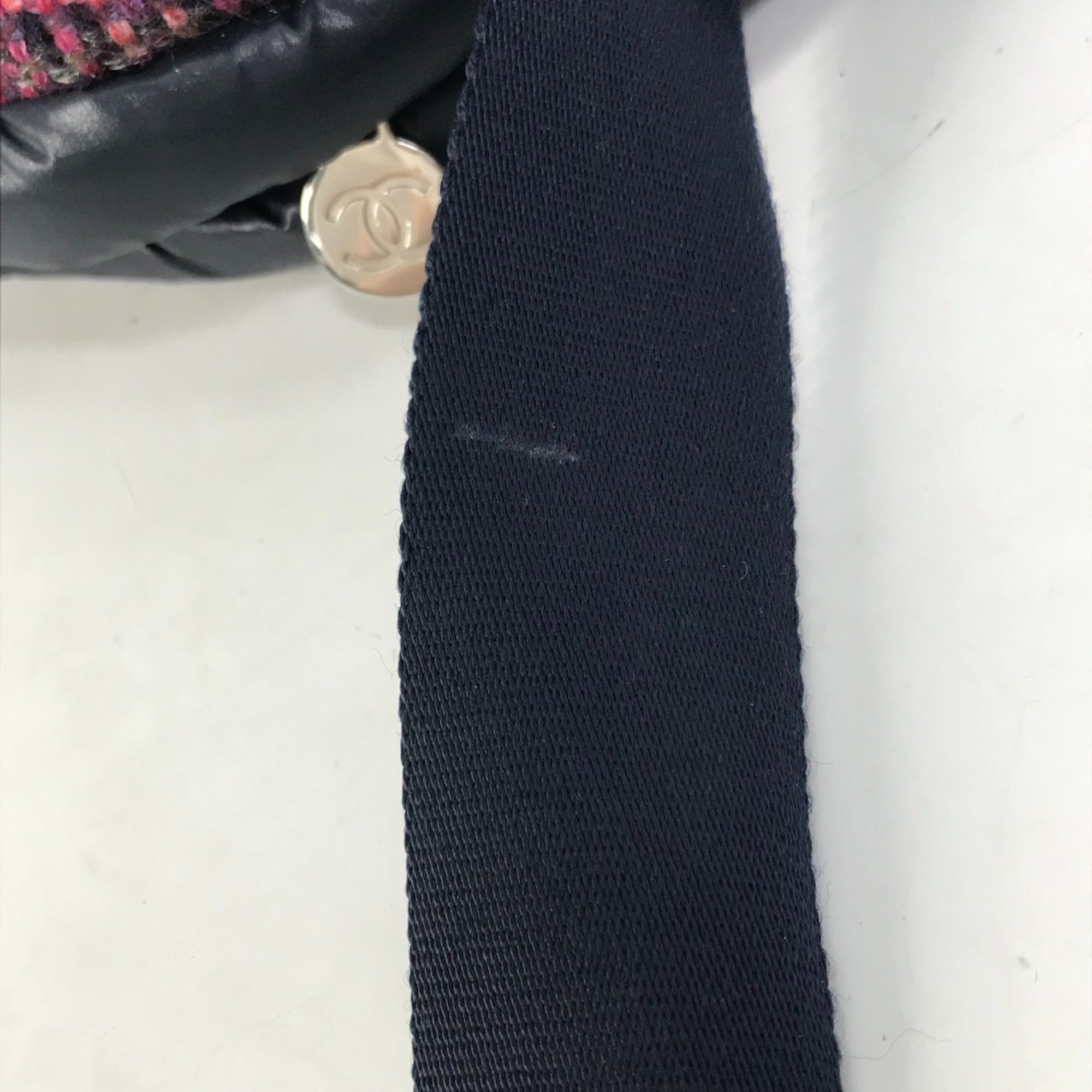 Chanel Navy Pink Nylon Tweed Fanny Pack Shoulder Bag (Pre-Owned)