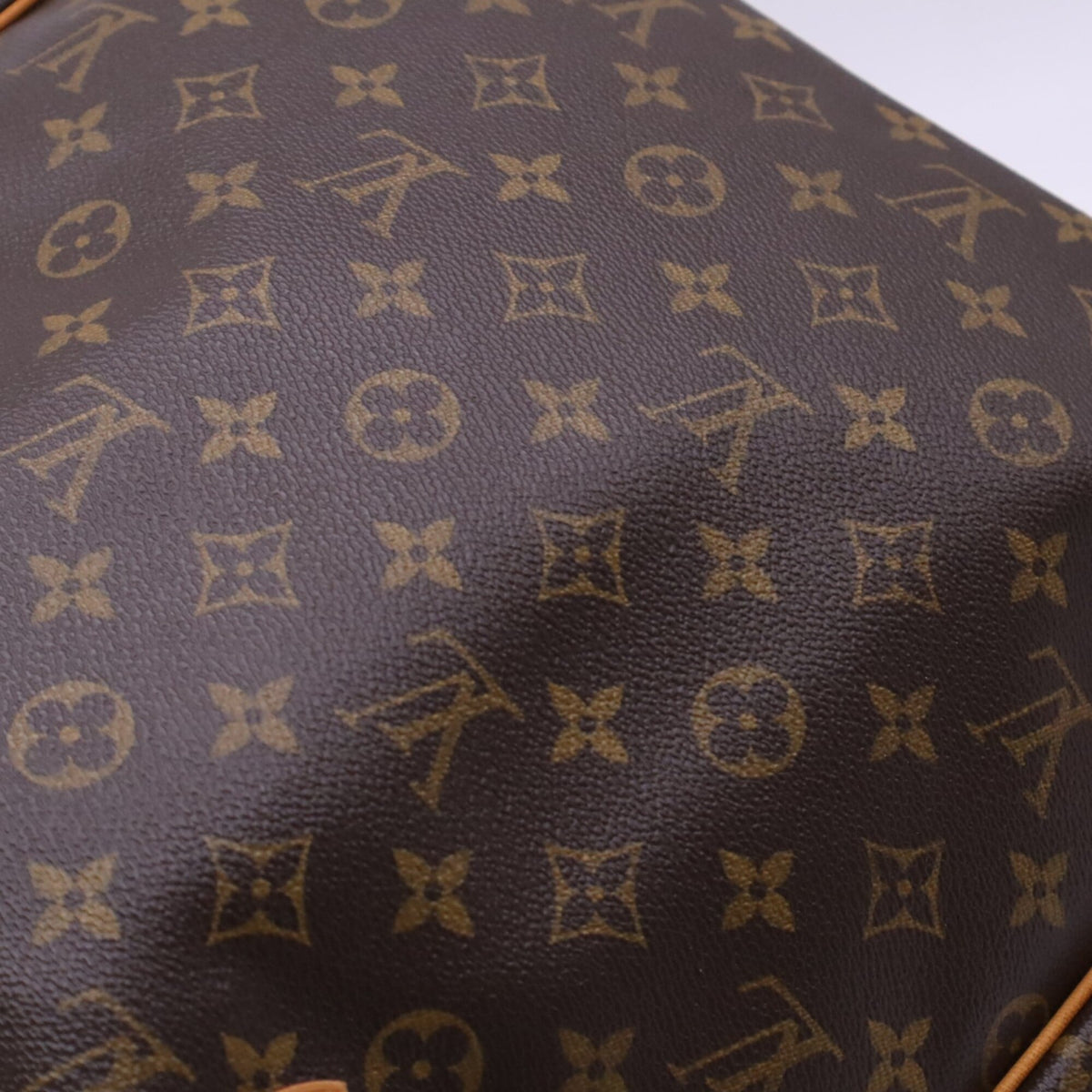 Louis Vuitton Beige Brown Coated Canvas Leather Handbag (Pre-Owned)