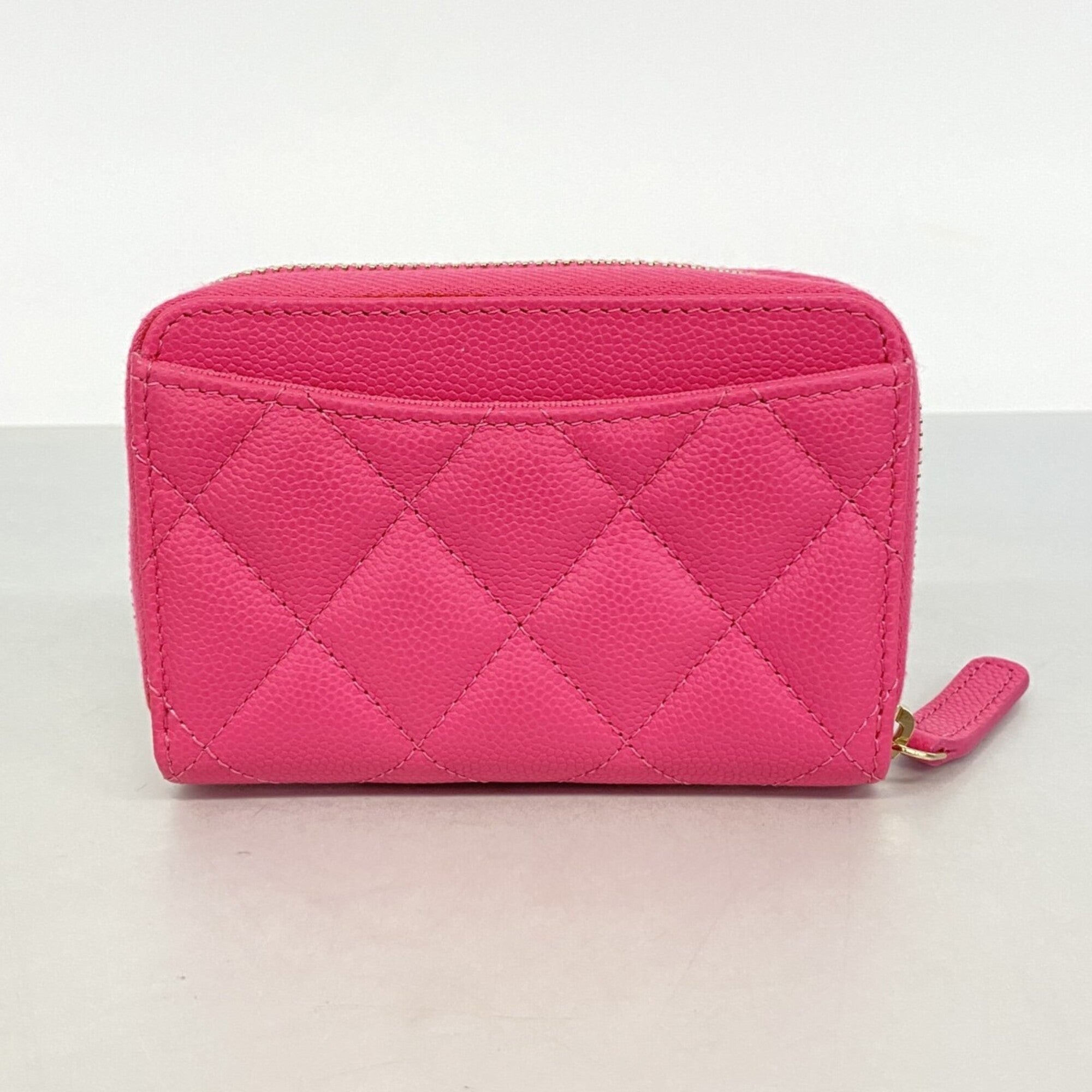 Chanel Pink Grained Calfskin Coin Purse/Coin Case (Pre-Owned)