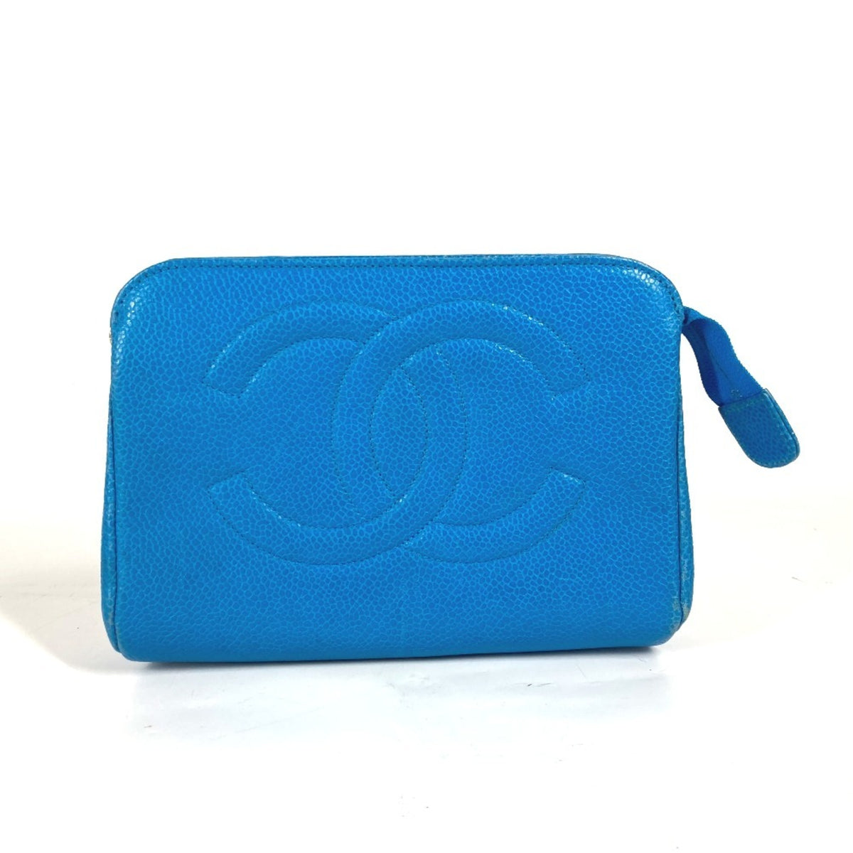 Chanel Blue Caviar Leather Pouch (Pre-Owned)