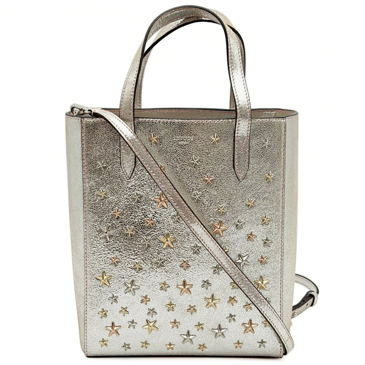 Jimmy Choo Silver Leather Tote Bag (Pre-Owned)