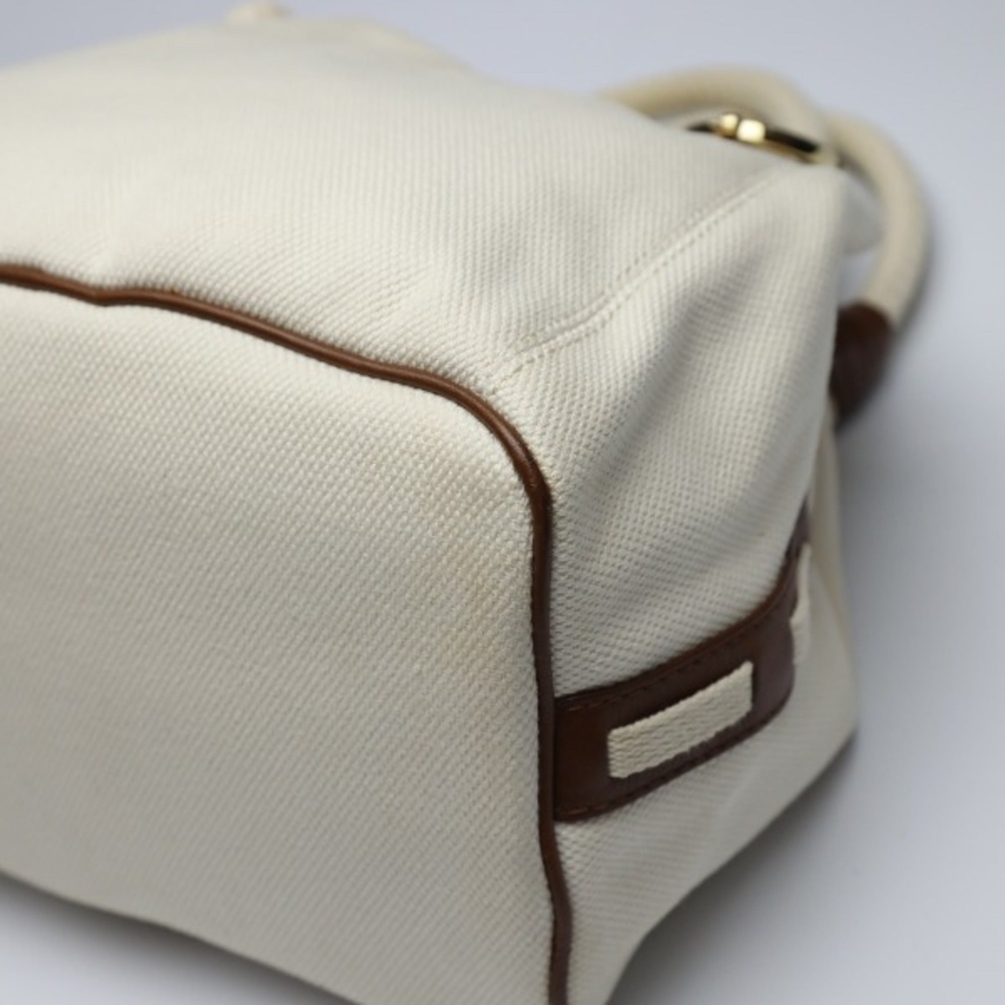 Michael Kors Brown White Canvas Tote Bag (Pre-Owned)