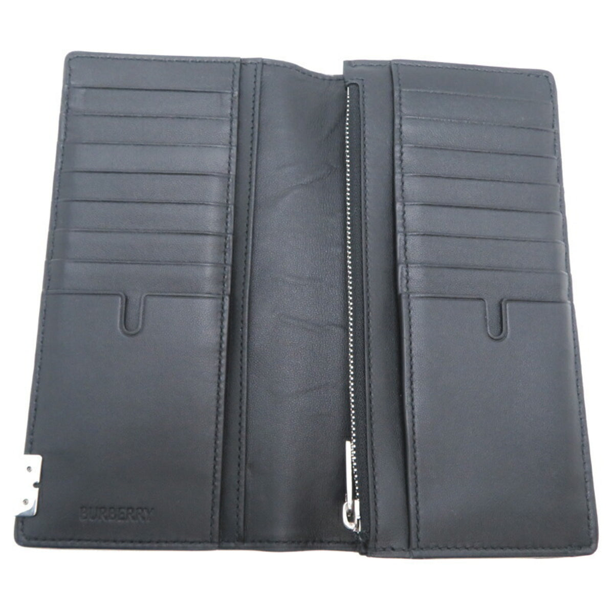 Burberry Black Leather Long Wallet (Bi-Fold) (Pre-Owned)