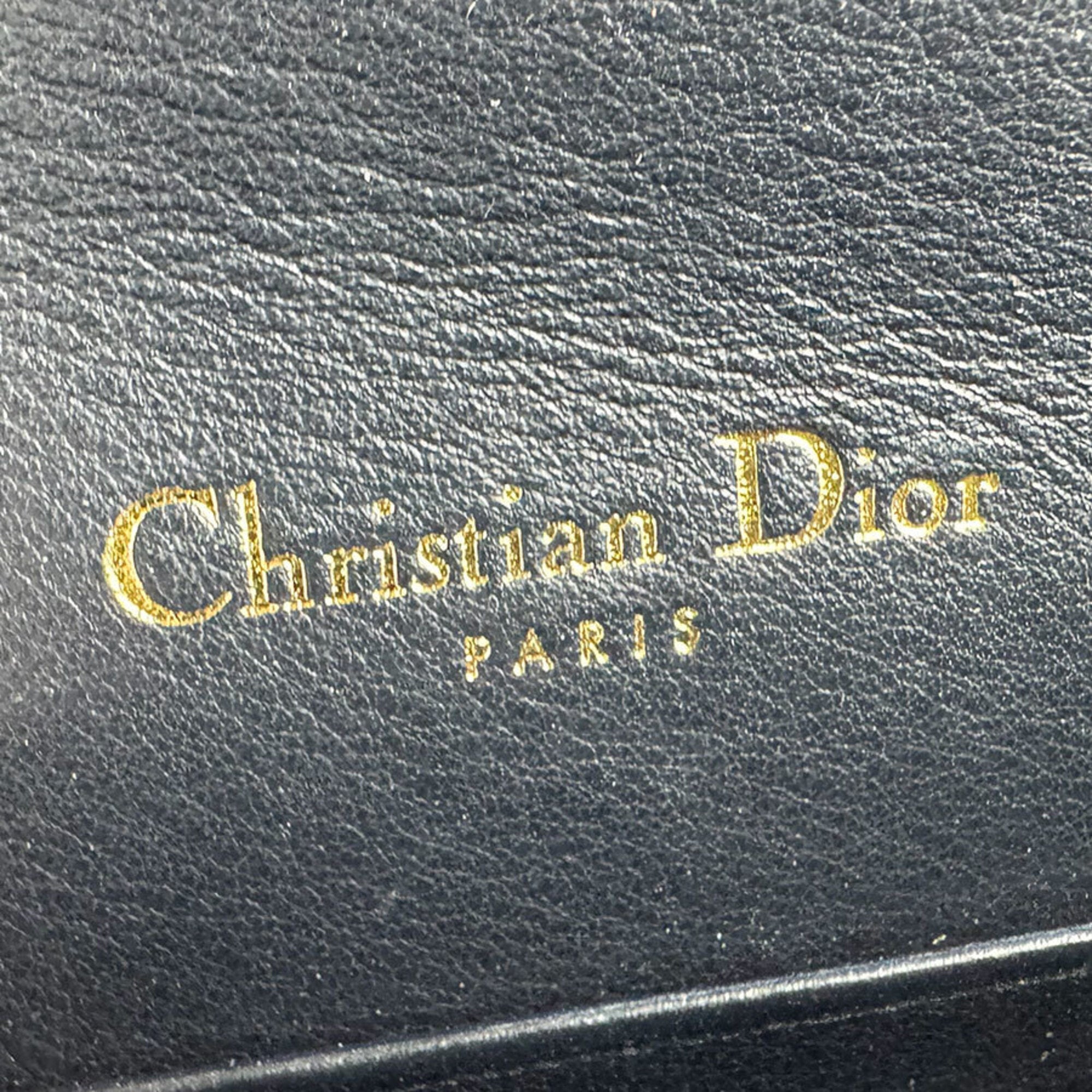 Christian Dior Navy Canvas Leather Sling Bag (Pre-Owned)