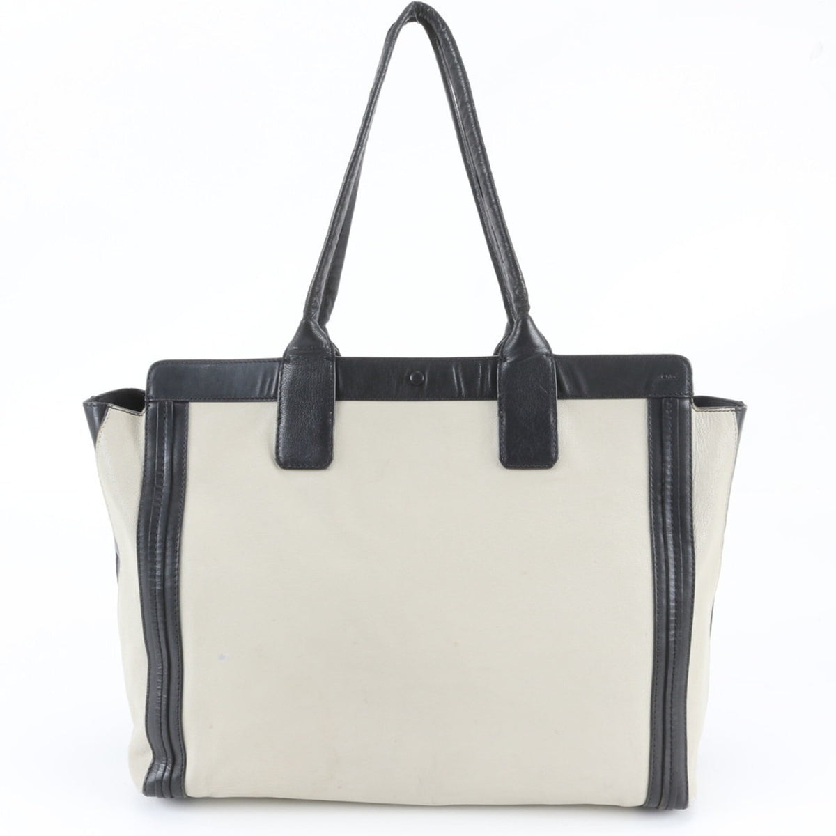 Chloé Black Ivory Leather Handbag Shoulder Bag Tote Bag (Pre-Owned)