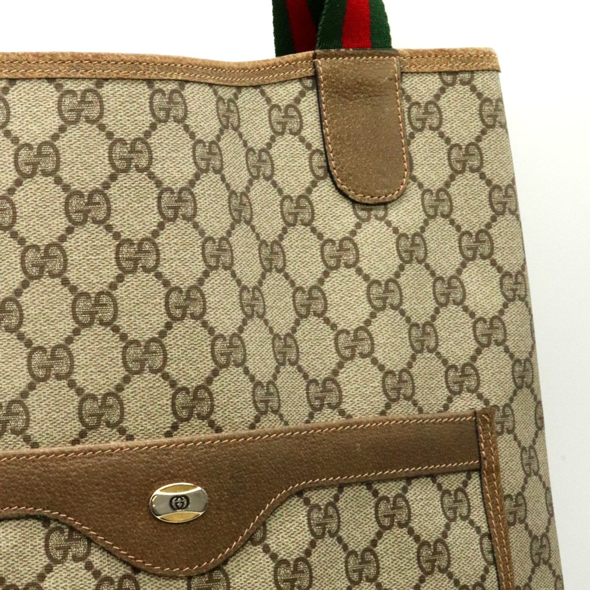 Gucci Beige Gg Supreme Shoulder Bag Tote Bag (Pre-Owned)