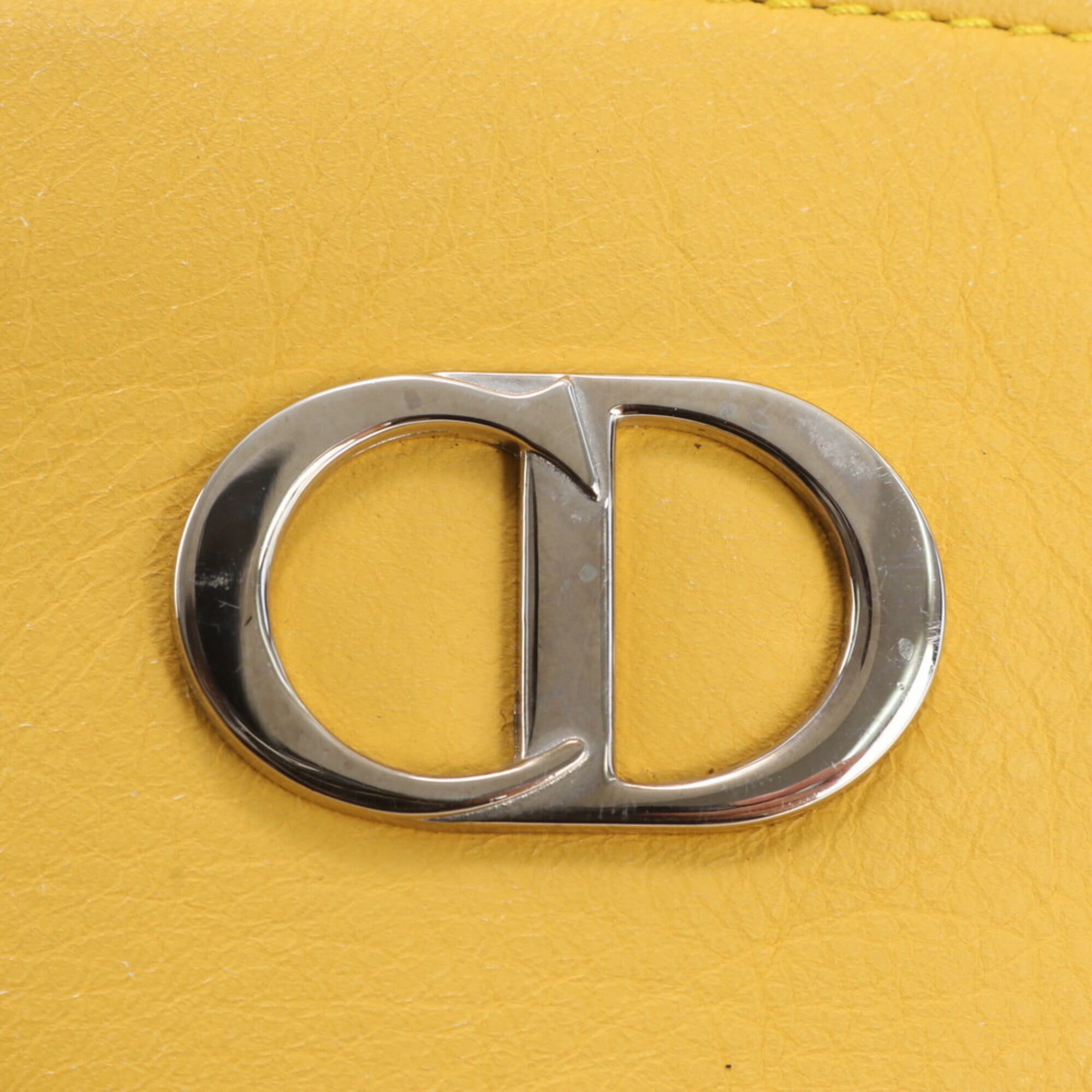 Christian Dior Yellow Leather Handbag Shoulder Bag Tote Bag (Pre-Owned)