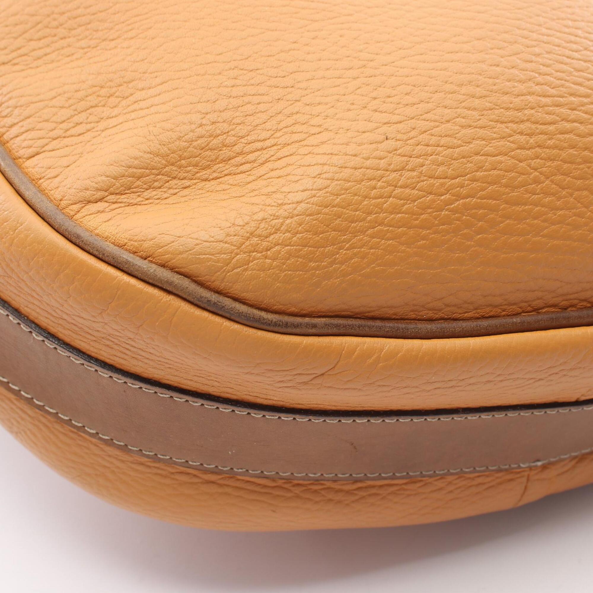 Loewe Brown Orange Leather Handbag Shoulder Bag (Pre-Owned)