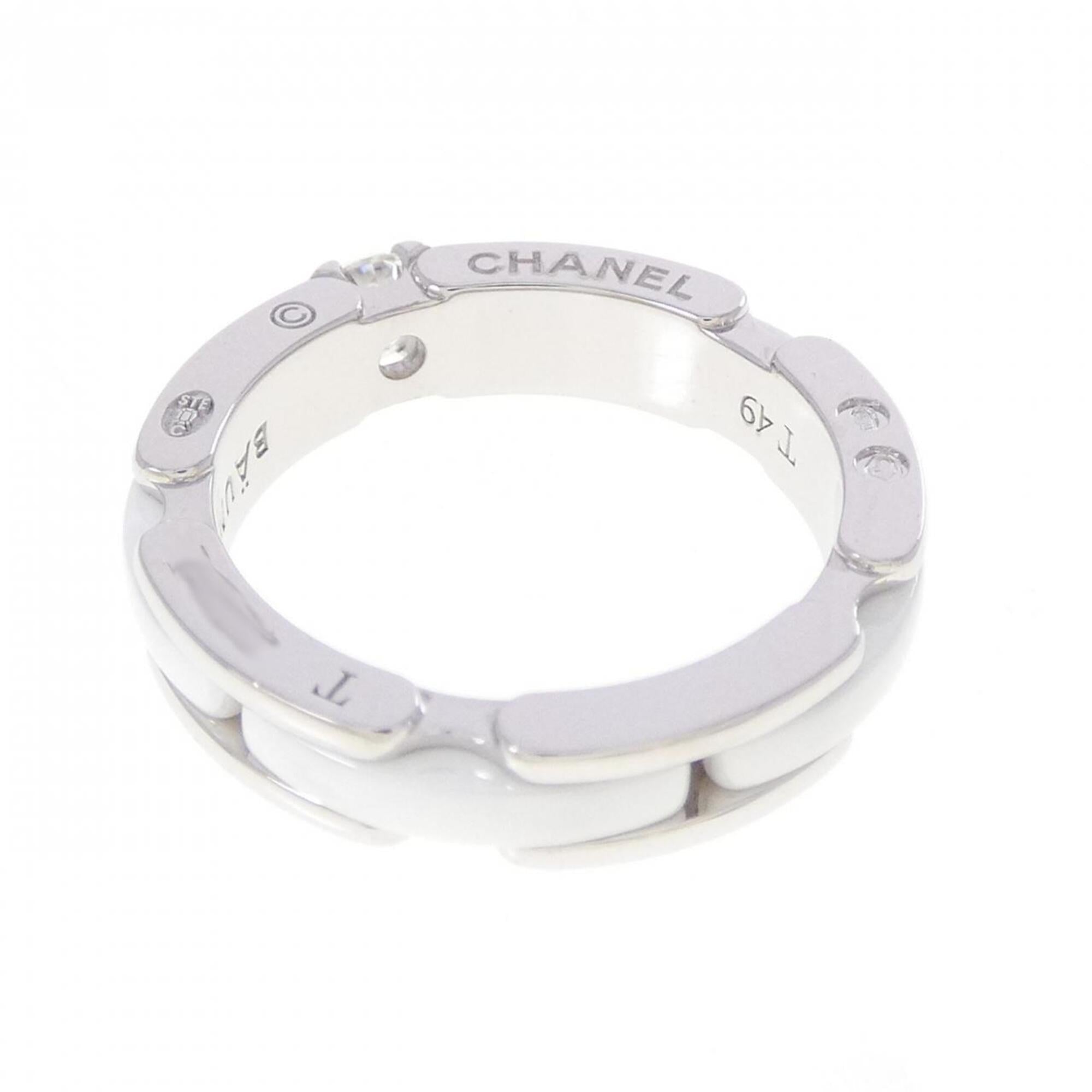 Chanel White Gold (18K) Ceramic Band Ring (Pre-Owned)
