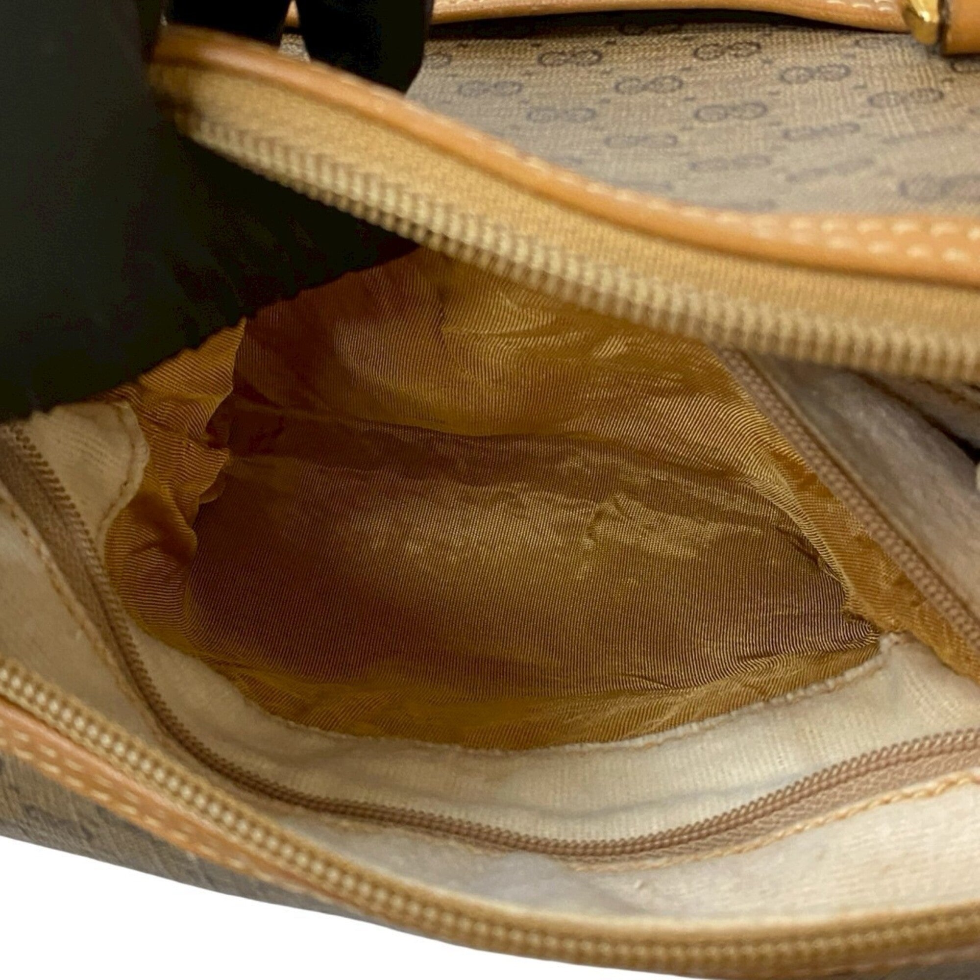 Gucci Brown Leather Pvc Boston Bag Handbag (Pre-Owned)