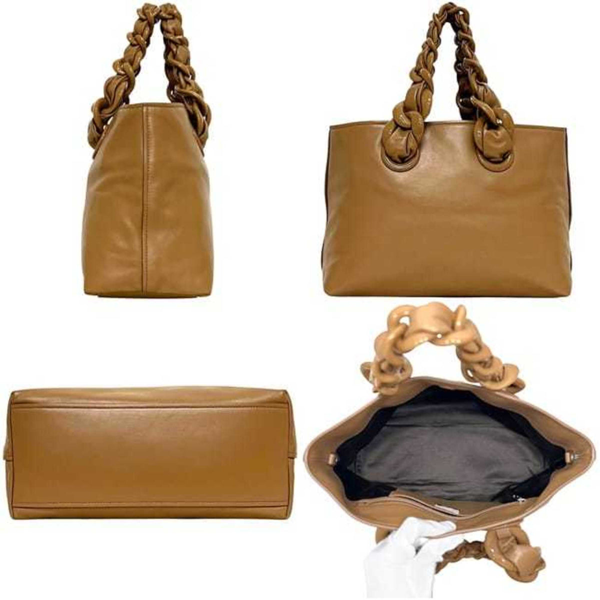 Miu Miu Brown Leather Tote Bag (Pre-Owned)