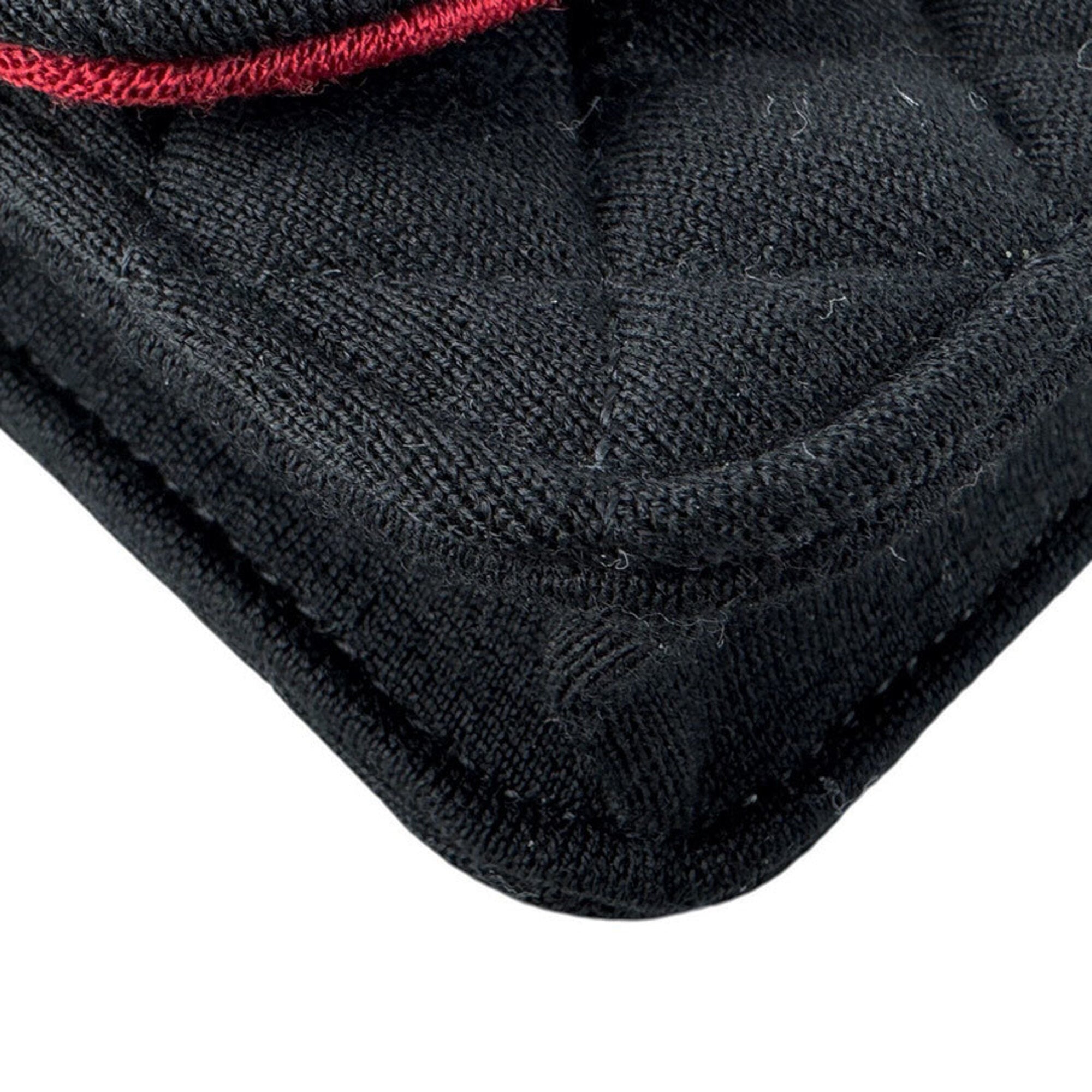 Chanel Black Cotton Leather Shoulder Bag (Pre-Owned)