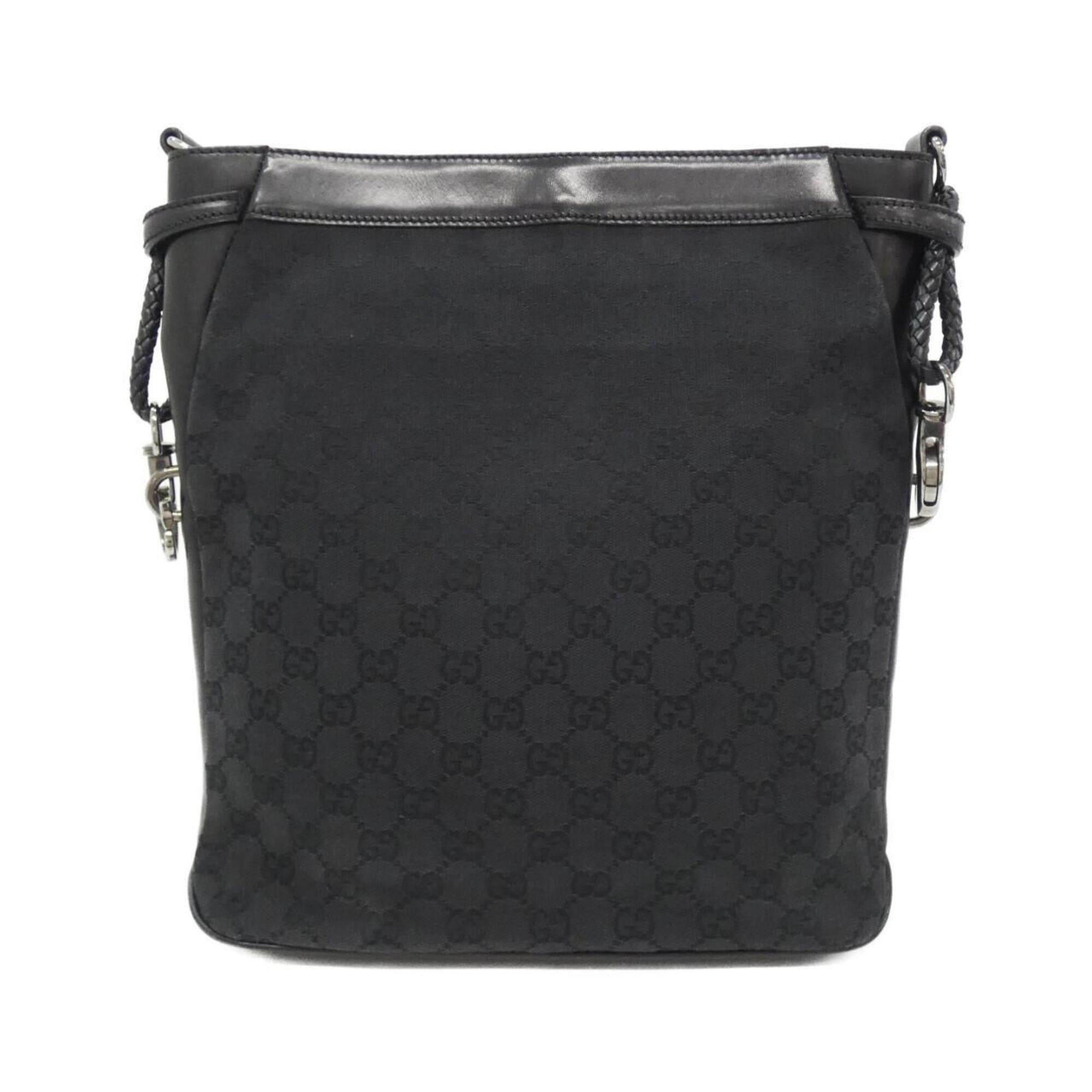 Gucci Gg Canvas Black Gg Canvas Shoulder Bag (Pre-Owned)
