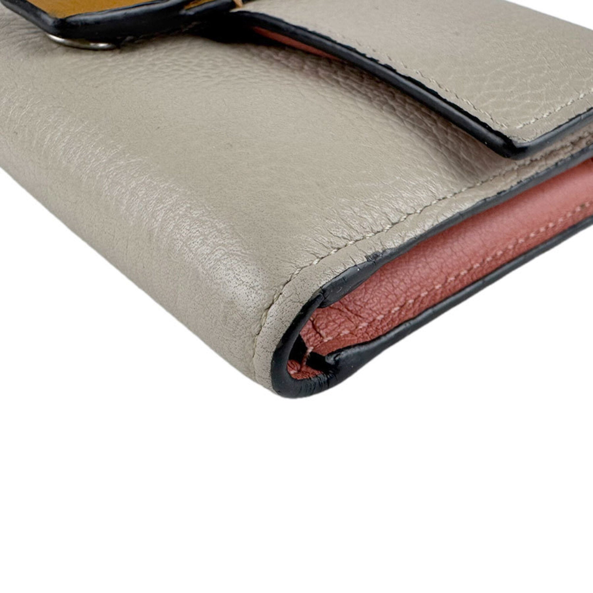 Loewe Brown Grayish Leather Wallet (Tri-Fold) (Pre-Owned)