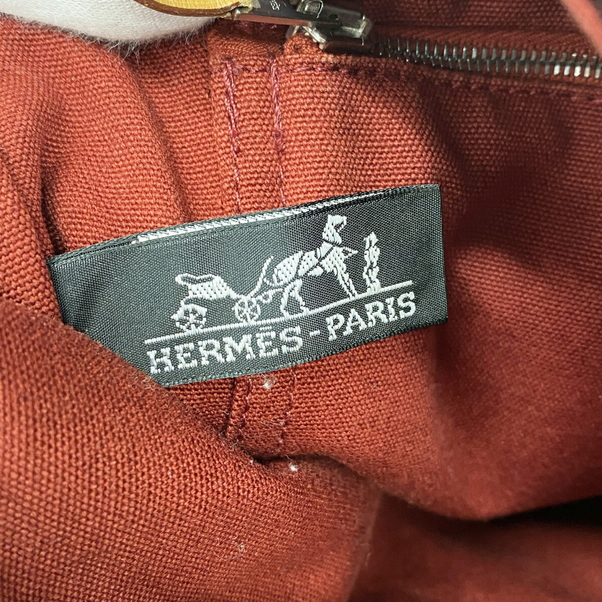 Hermes Red Color Canvas Tote Bag (Pre-Owned)