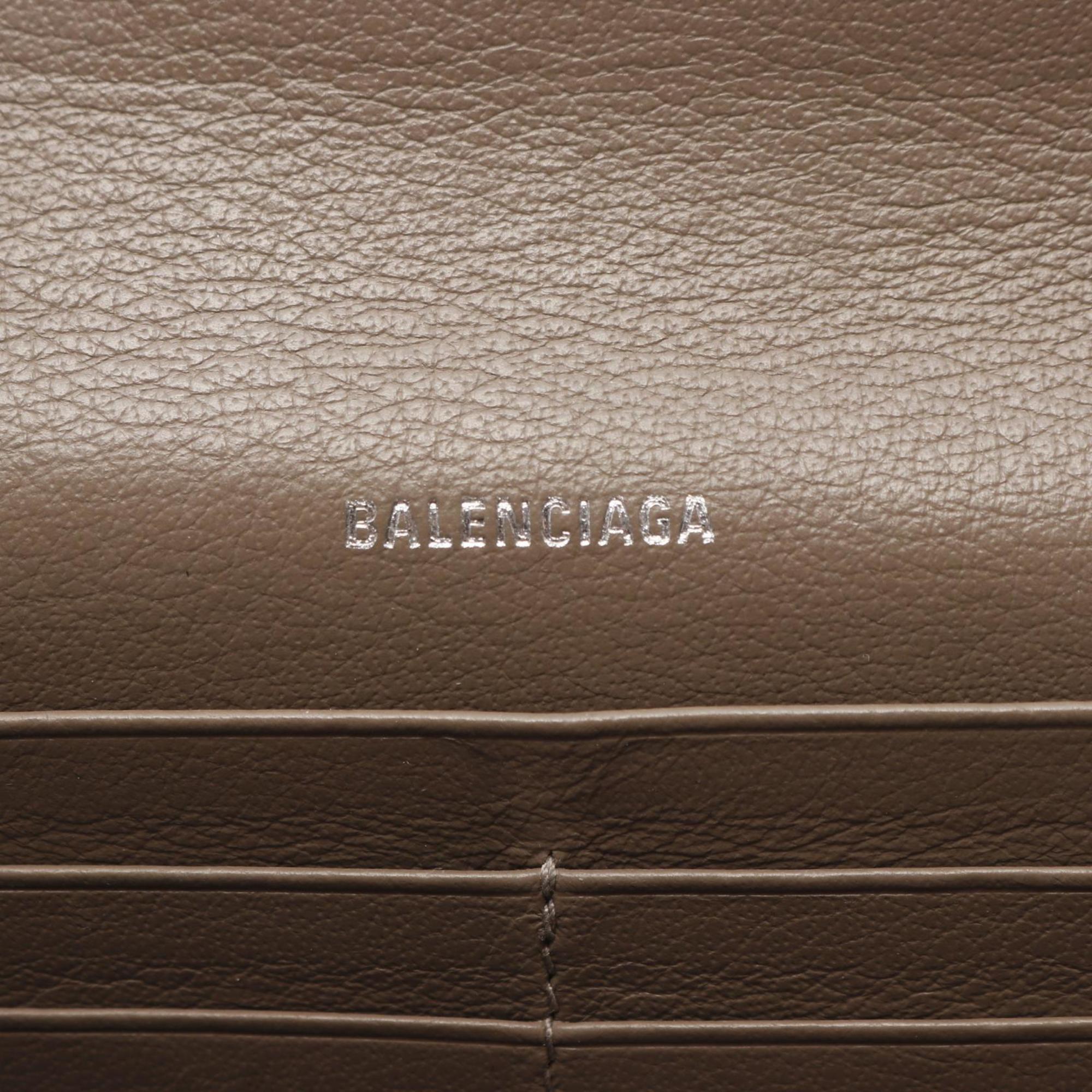 Balenciaga Gray Leather Long Wallet (Bi-Fold) (Pre-Owned)