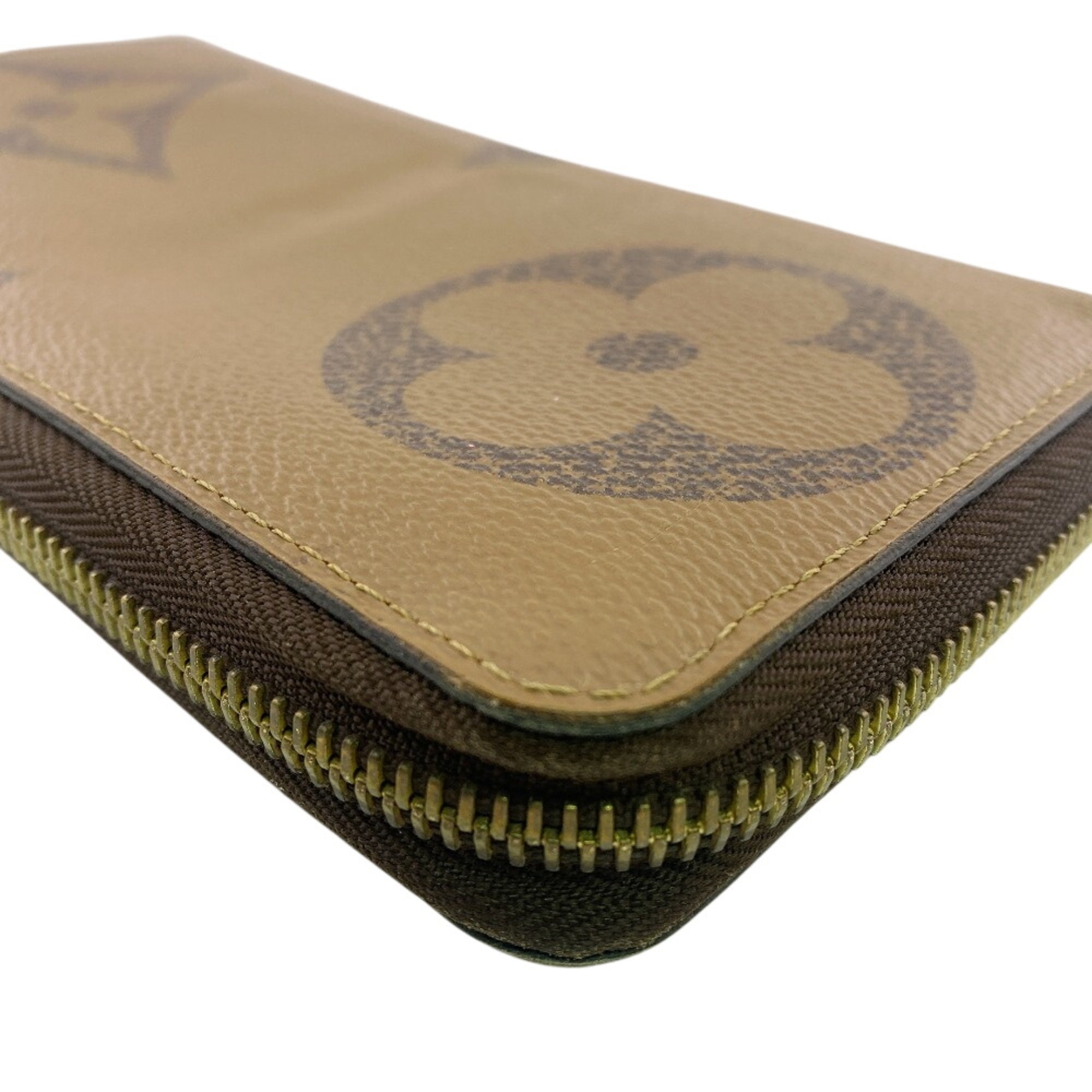 Louis Vuitton Brown Leather Long Wallet (Bi-Fold) (Pre-Owned)