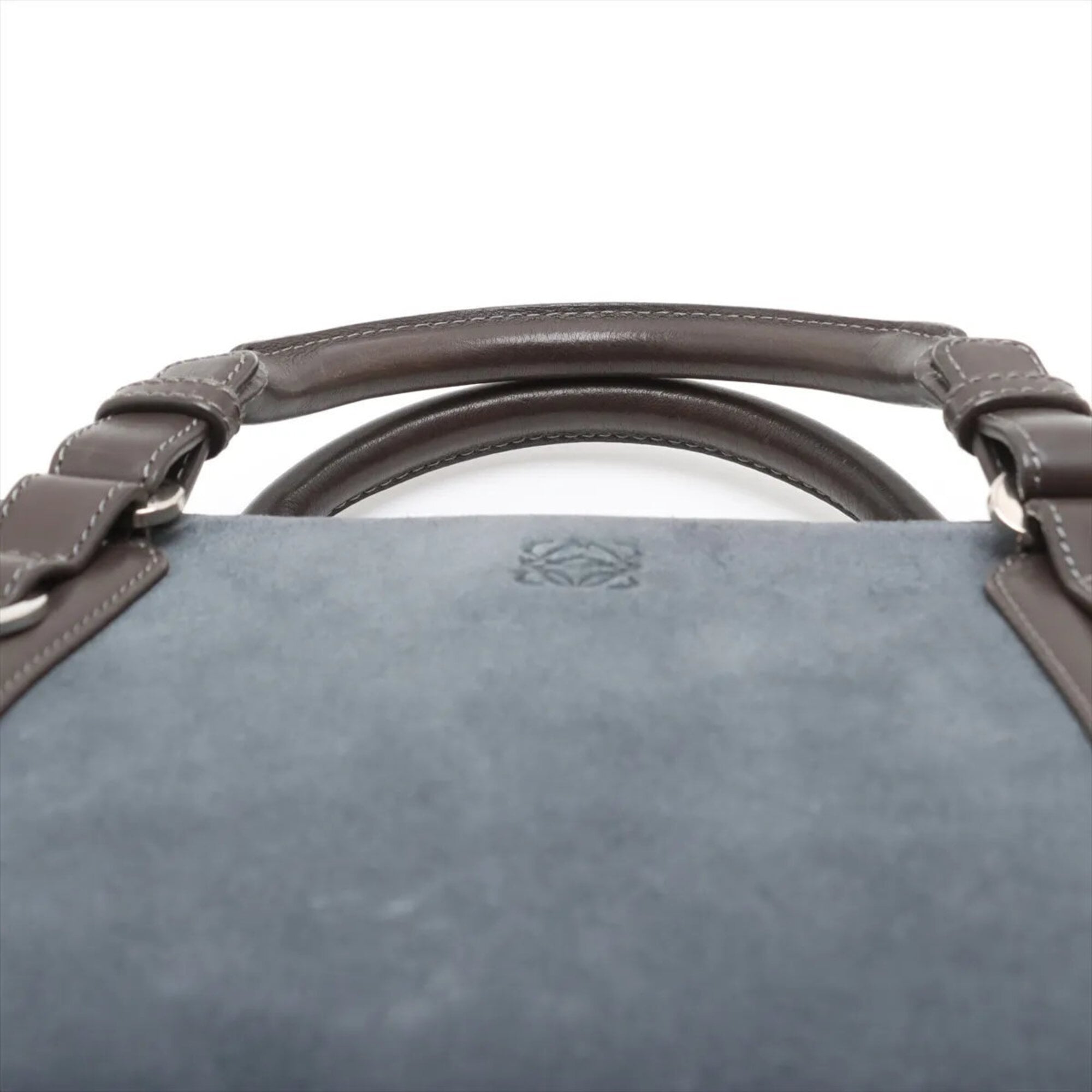 Loewe Blue Brown Leather Handbag Tote Bag (Pre-Owned)