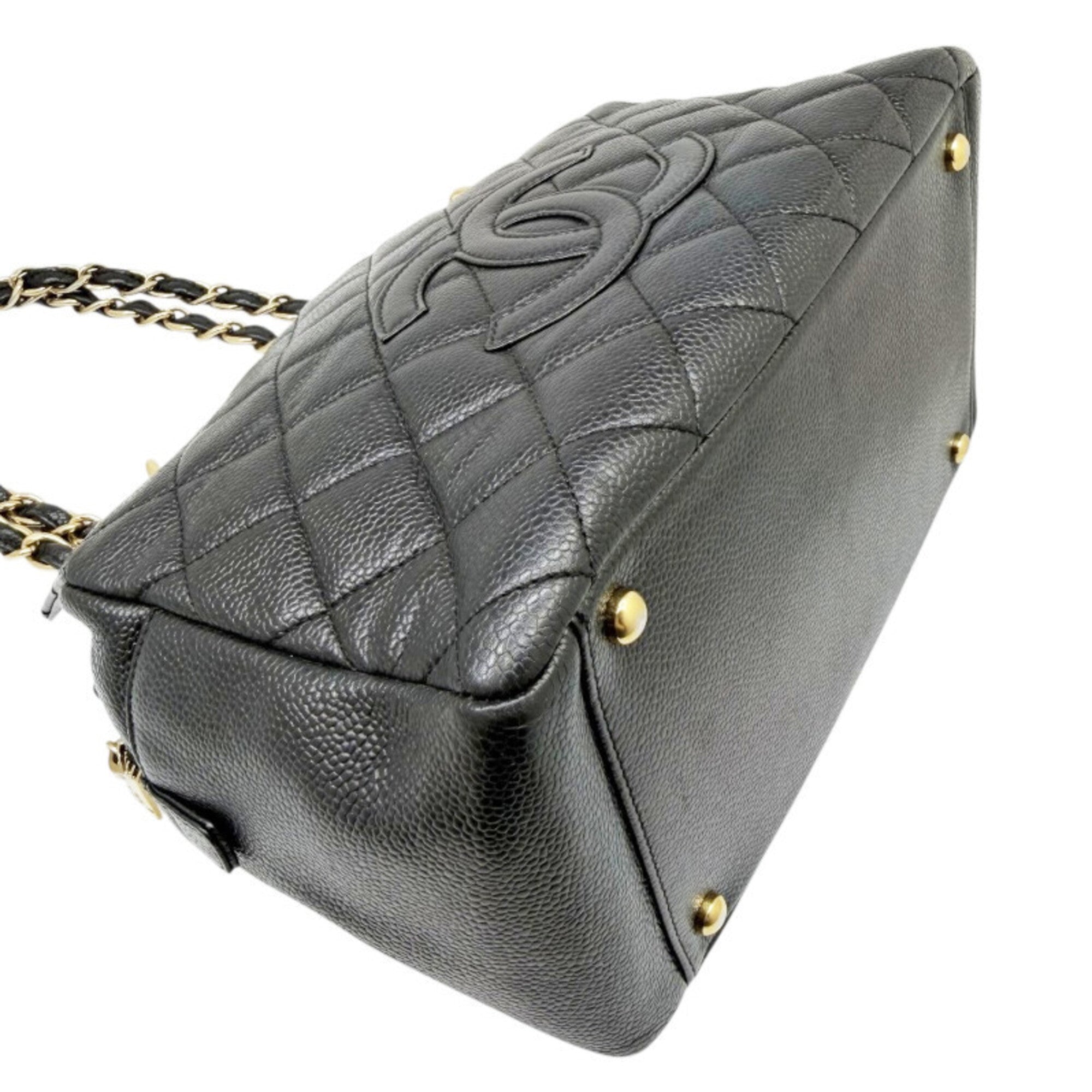 Chanel Black Grained Calfskin Shoulder Bag (Pre-Owned)