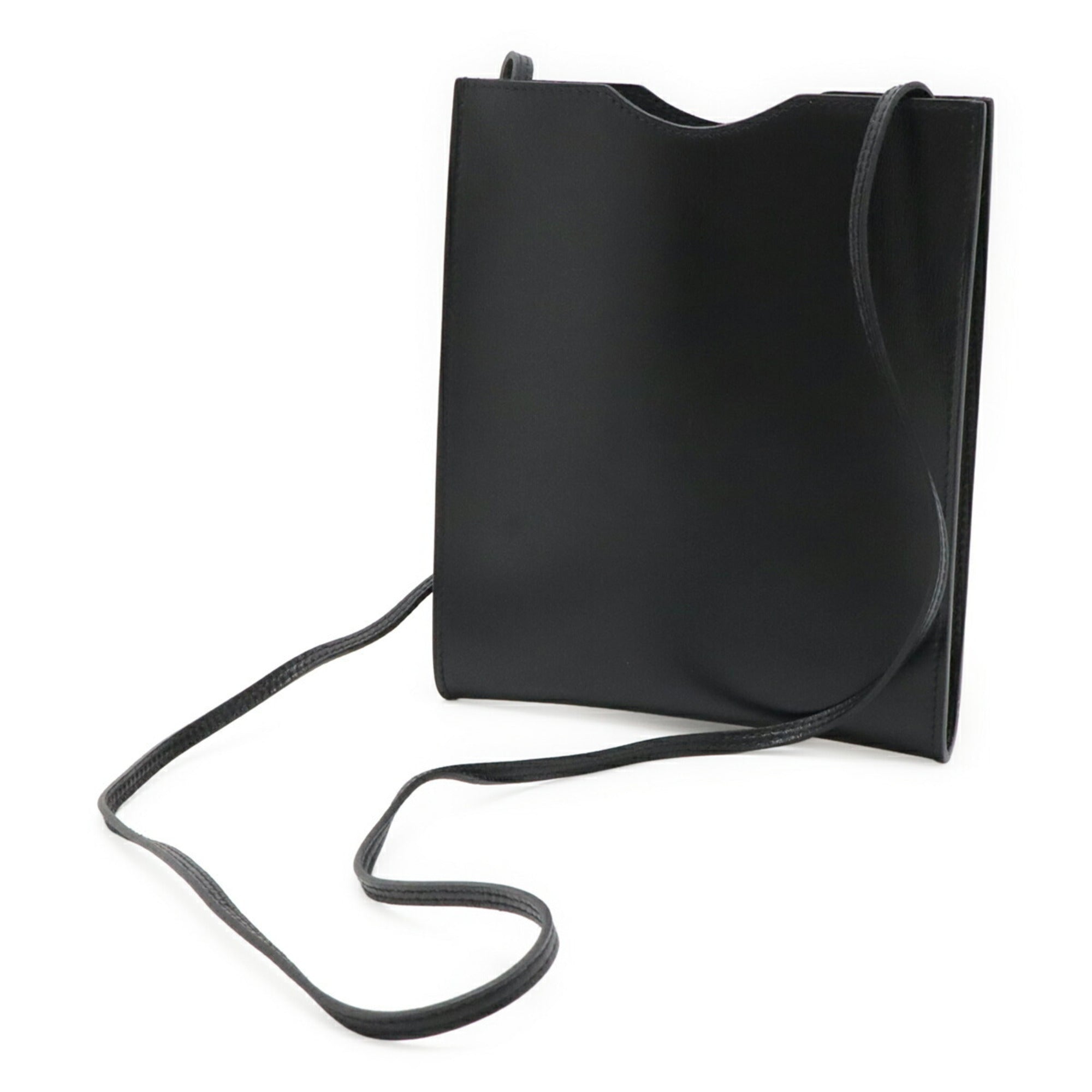 Hermes Onimaitou Black Leather Shoulder Bag (Pre-Owned)