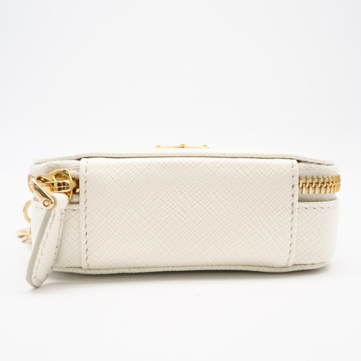 Prada Saffiano White Saffiano Pouch Shoulder Bag (Pre-Owned)