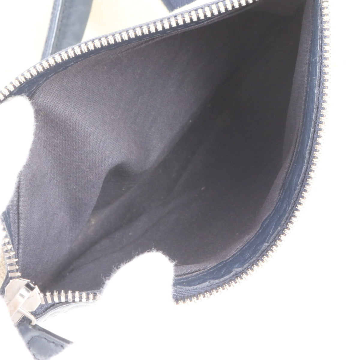 Balenciaga Beige Navy Leather Canvas Handbag Pouch Shoulder Bag Tote Bag (Pre-Owned)