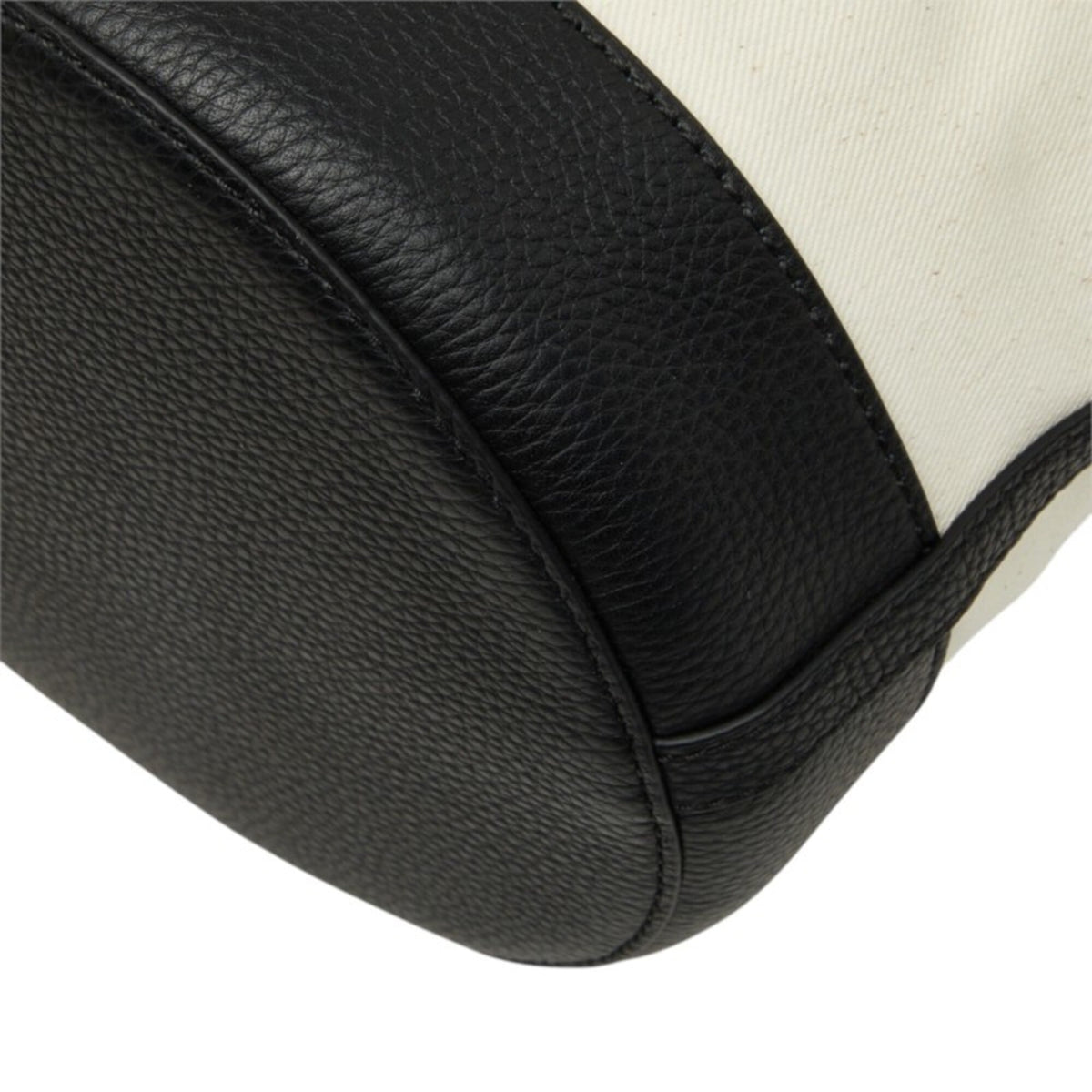 Bally Black White Canvas Leather Tote Bag (Pre-Owned)