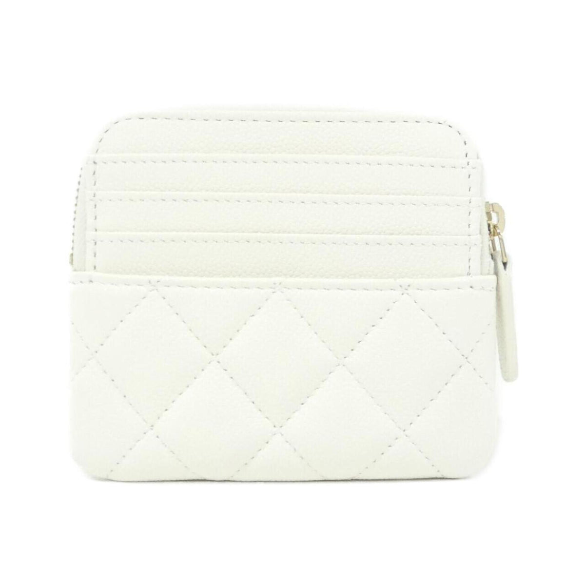 Chanel White Grained Calfskin Coin Purse/Coin Case (Pre-Owned)