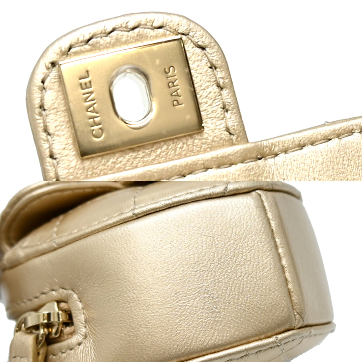 Chanel Matelasse Gold Leather Shoulder Bag (Pre-Owned)