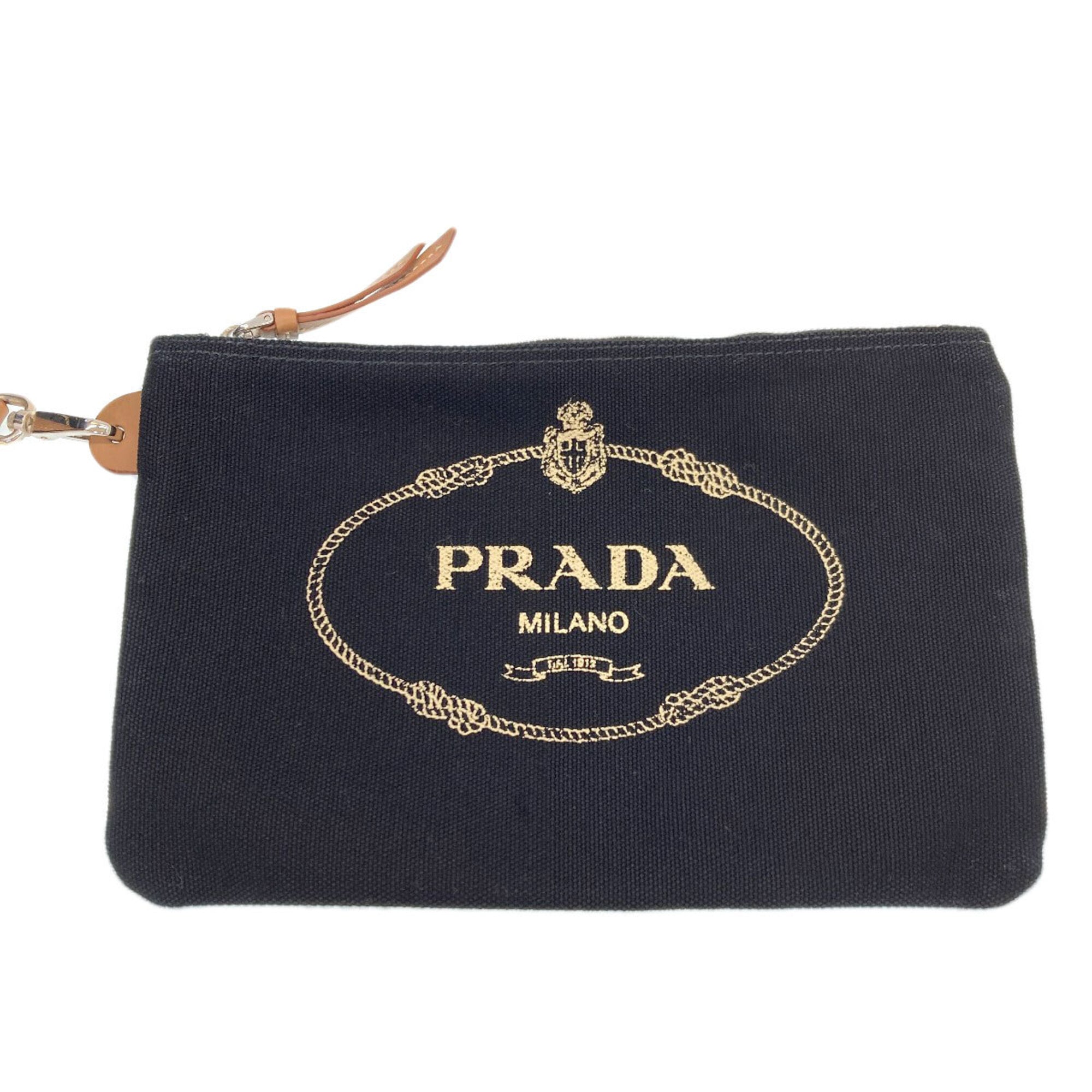 Prada Black Canapa Pouch Tote Bag (Pre-Owned)