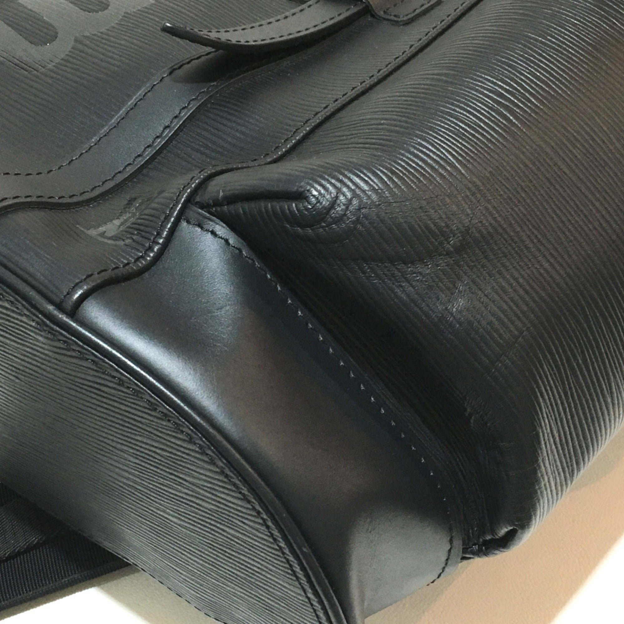 Louis Vuitton Black Leather Backpack (Pre-Owned)