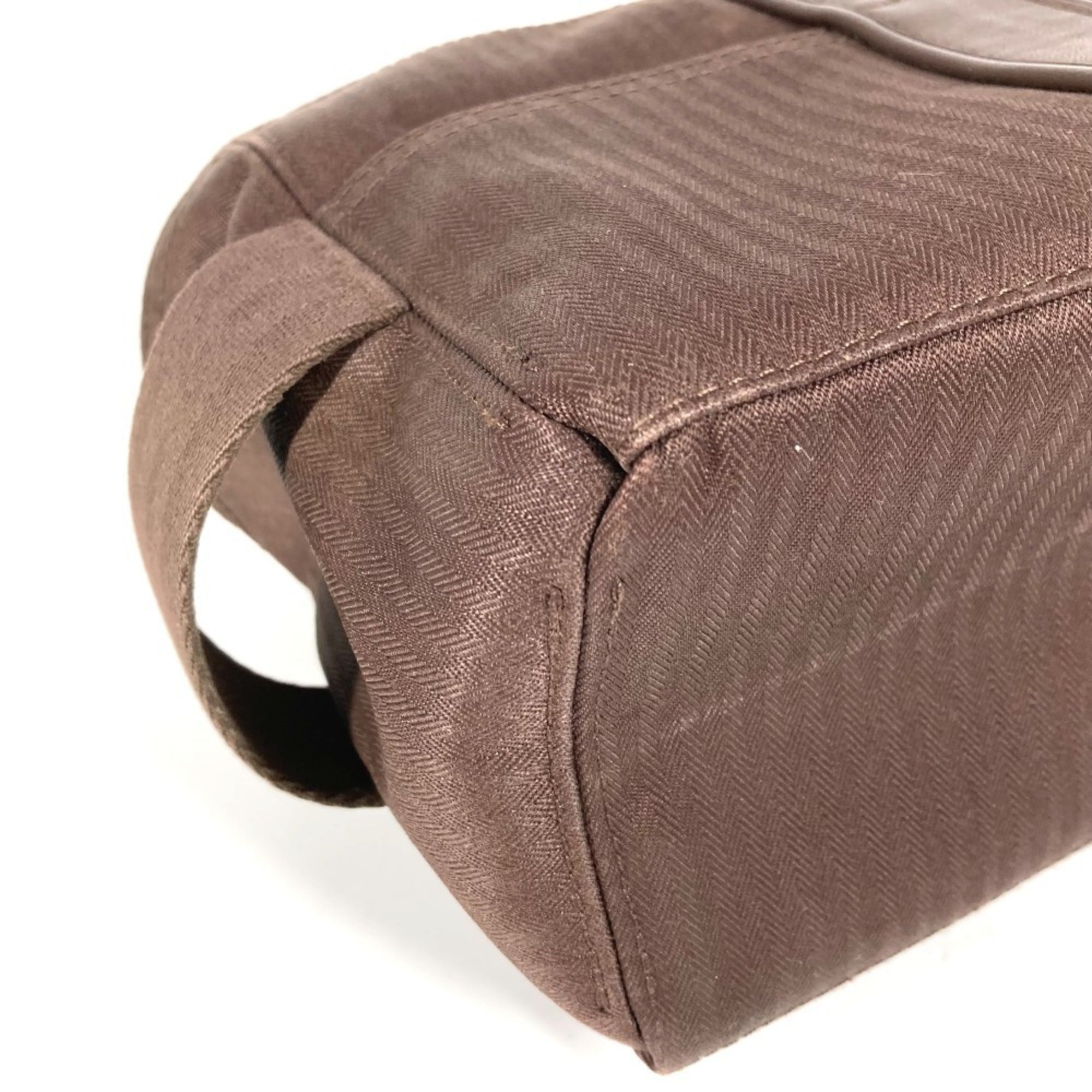 Hermes Brown Toile Chevron Clutch Bag Pouch (Pre-Owned)