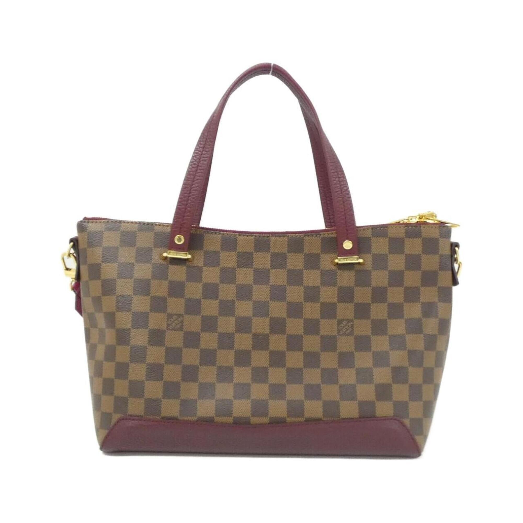 Louis Vuitton Ebene Fuchsia Coated Canvas Leather Handbag (Pre-Owned)