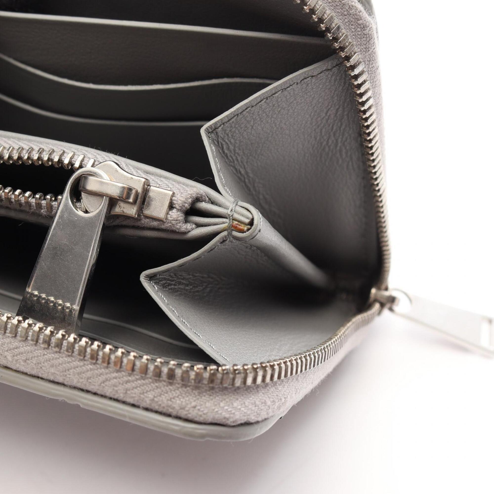 Bottega Veneta Gray Intrecciato Long Wallet (Bi-Fold) (Pre-Owned)