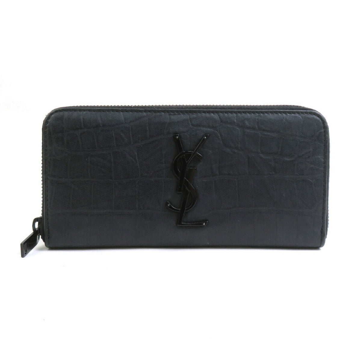 Saint Laurent Black Leather Long Wallet (Bi-Fold) (Pre-Owned)