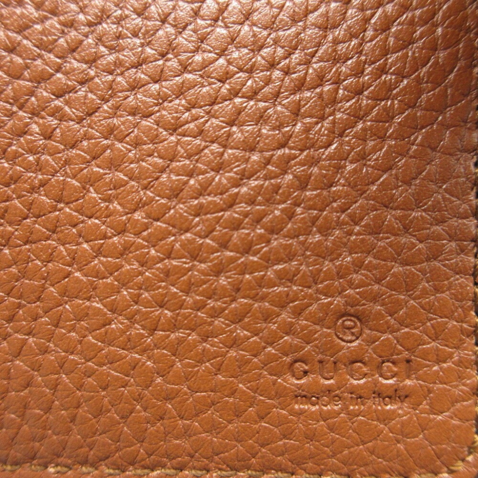 Gucci Bamboo Brown Leather Wallet (Bi-Fold) (Pre-Owned)