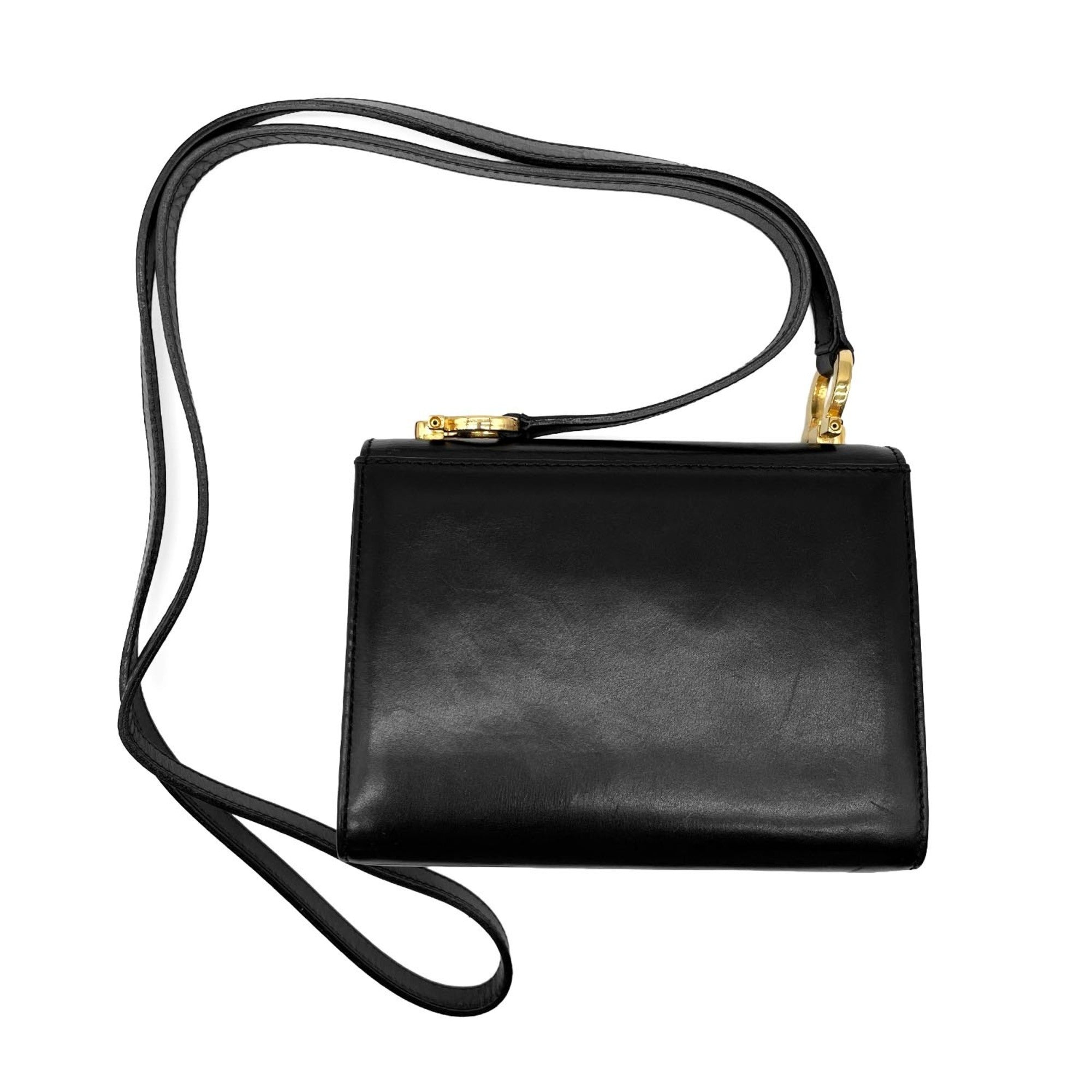 Salvatore Ferragamo Black Leather Shoulder Bag (Pre-Owned)