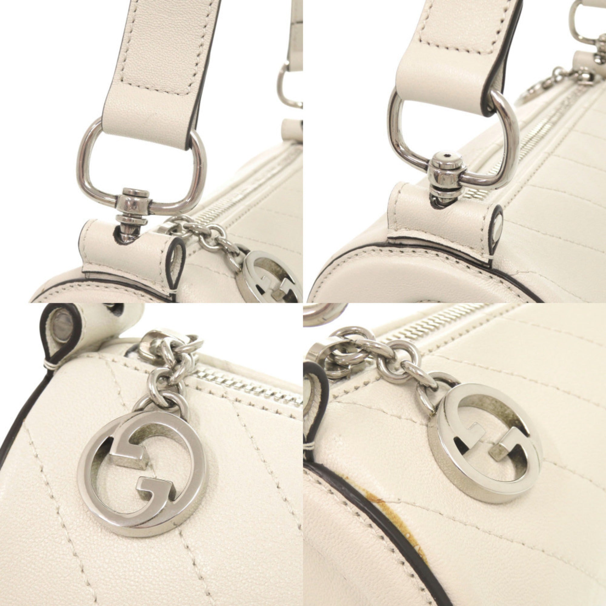Gucci White Leather Shoulder Bag (Pre-Owned)