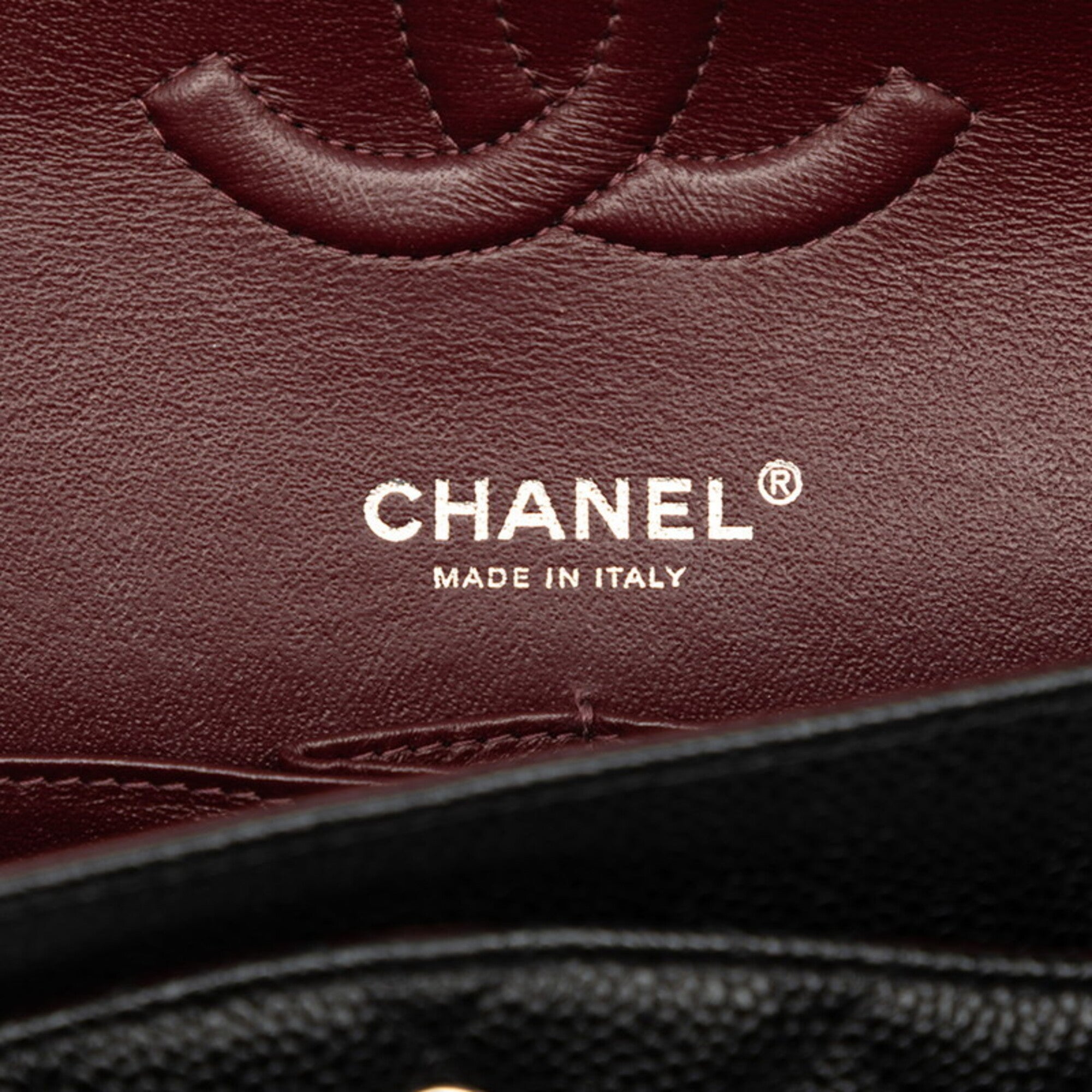 Chanel Black Grained Calfskin Shoulder Bag (Pre-Owned)