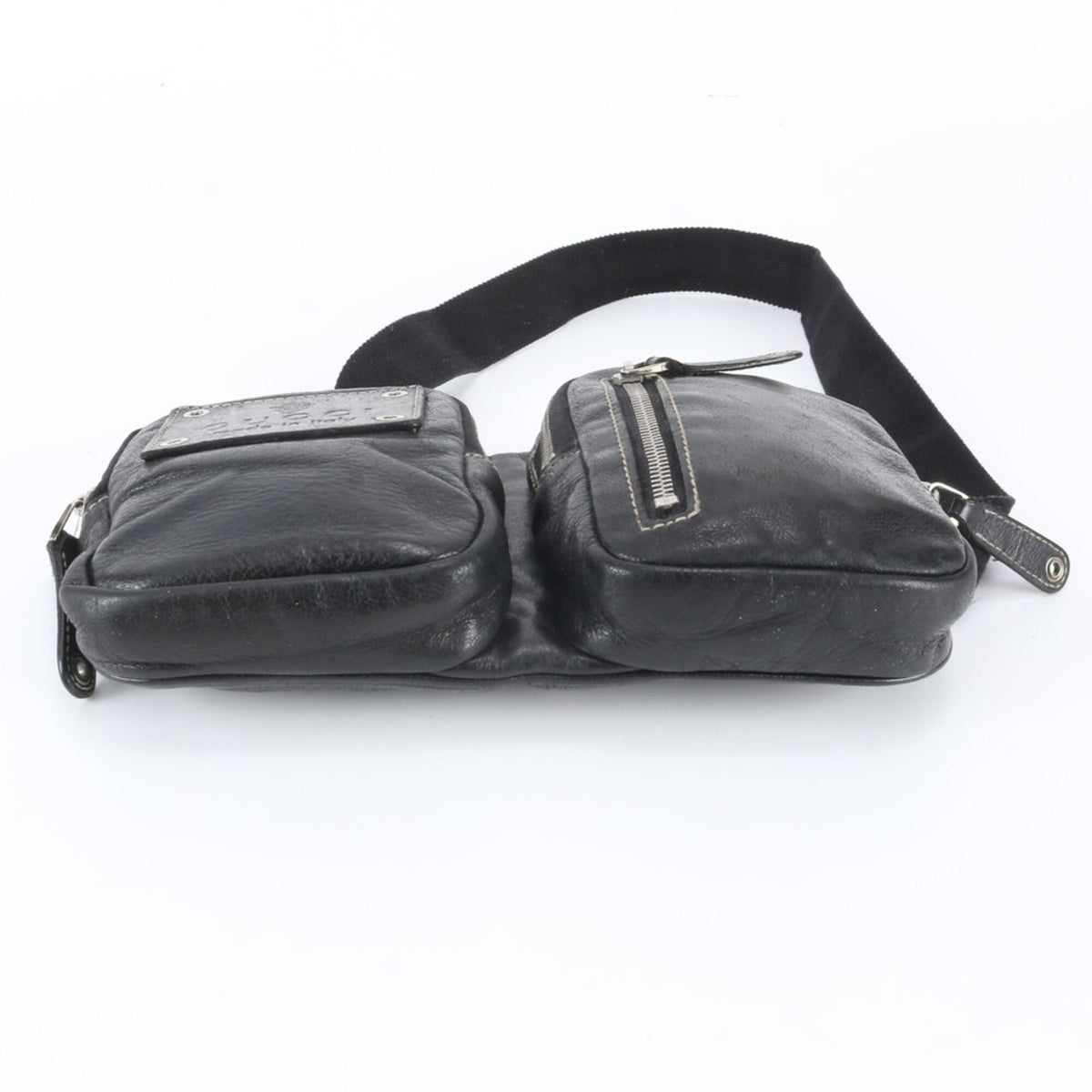 Gucci Black Leather Pouch Shoulder Bag Sling Bag (Pre-Owned)