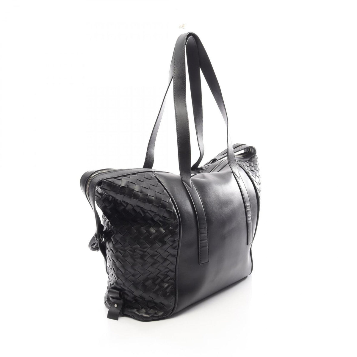 Bottega Veneta Black Leather Handbag Tote Bag (Pre-Owned)