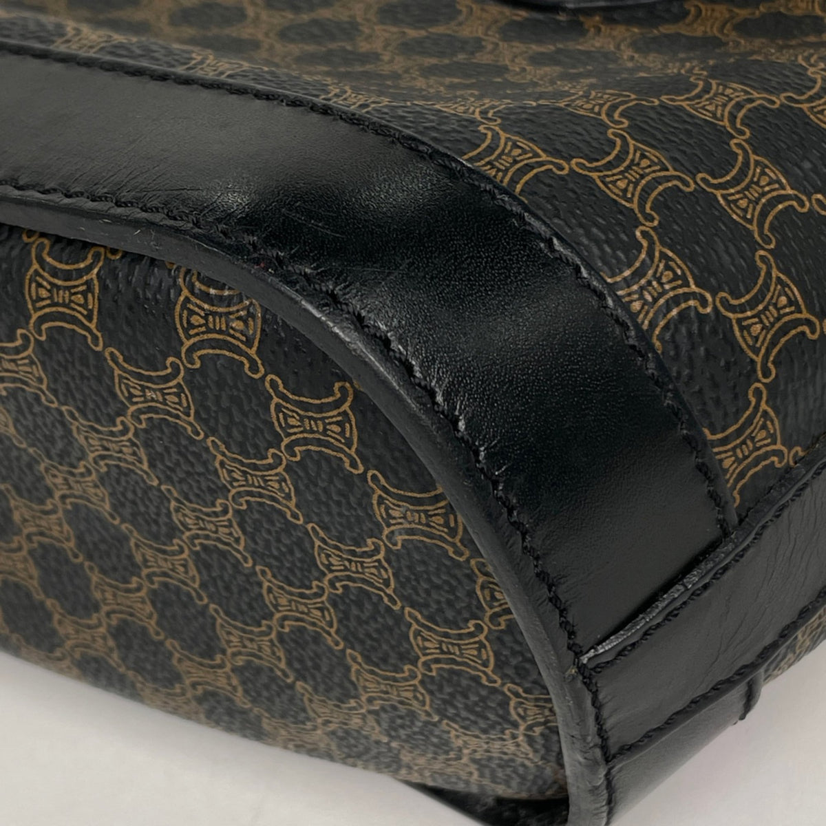 Celine Macadam Black Coated Canvas Leather Tote Bag (Pre-Owned)