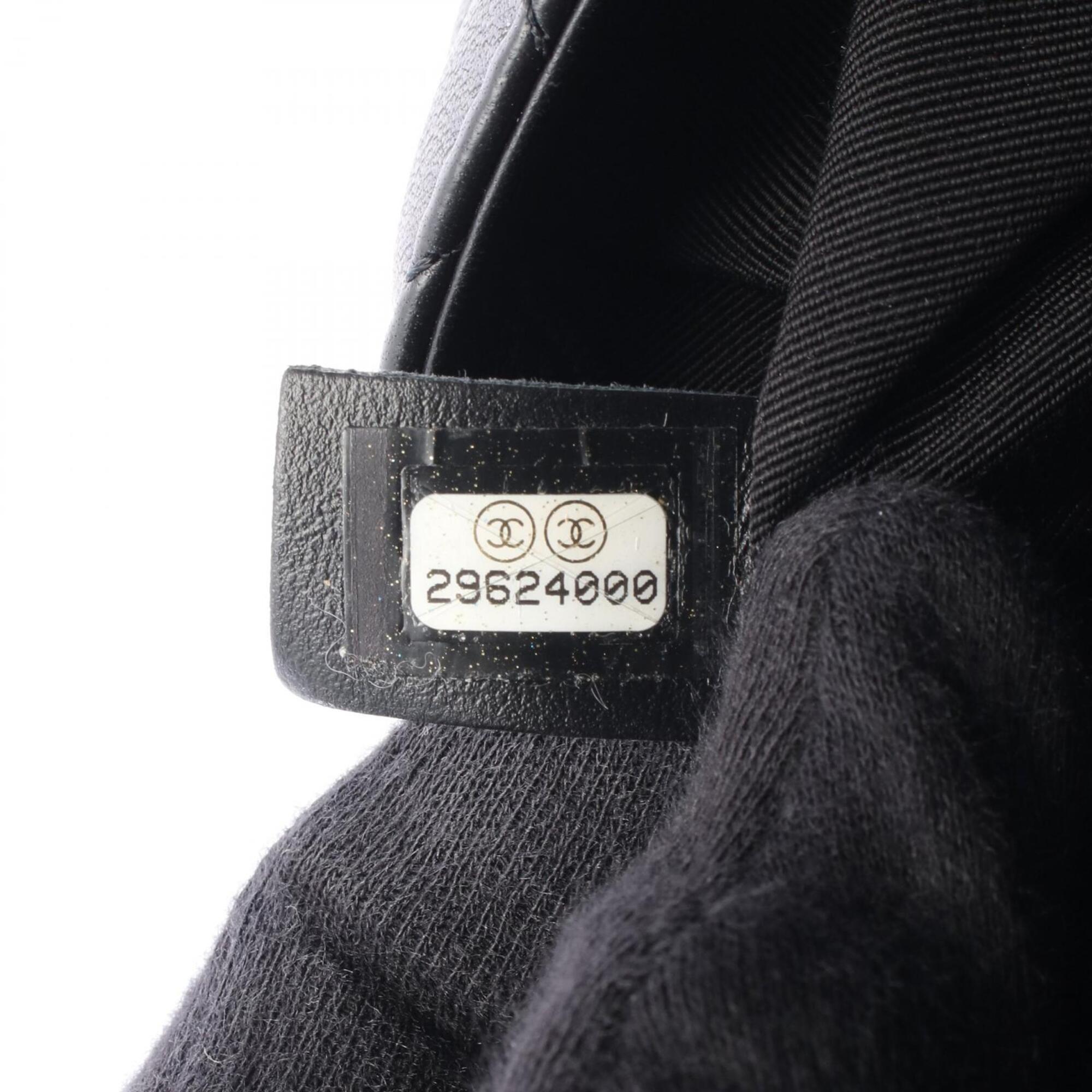 Chanel Black Leather Handbag Shoulder Bag (Pre-Owned)
