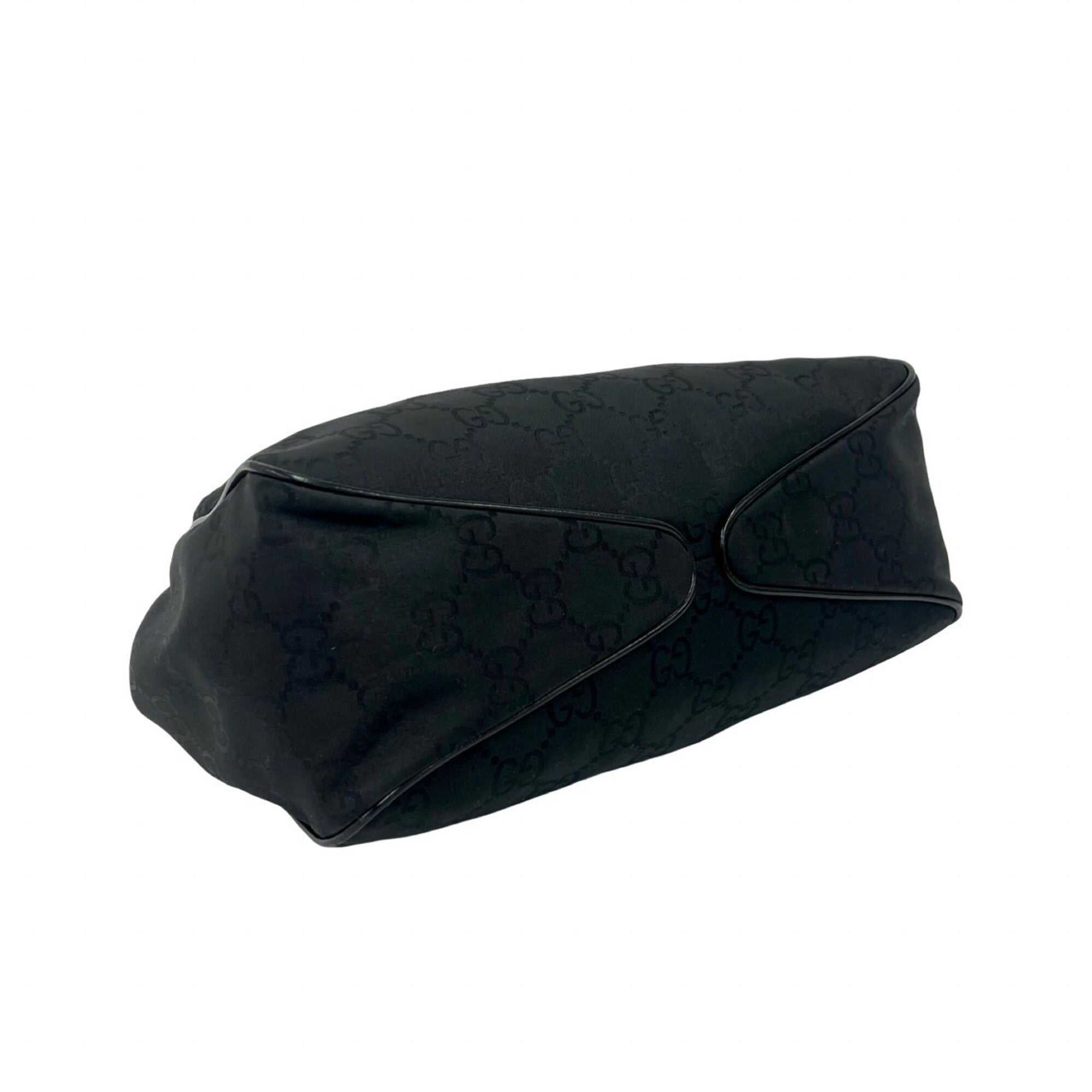 Gucci Black Nylon Leather Handbag Shoulder Bag (Pre-Owned)
