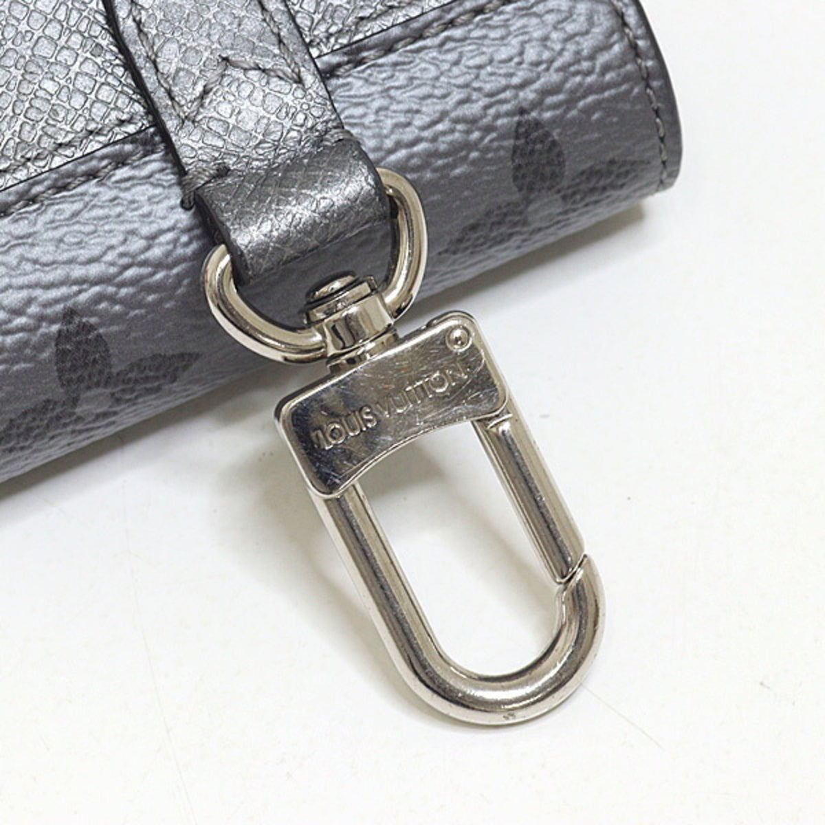Louis Vuitton Gray Gunmetal Taigarama Pouch (Pre-Owned)