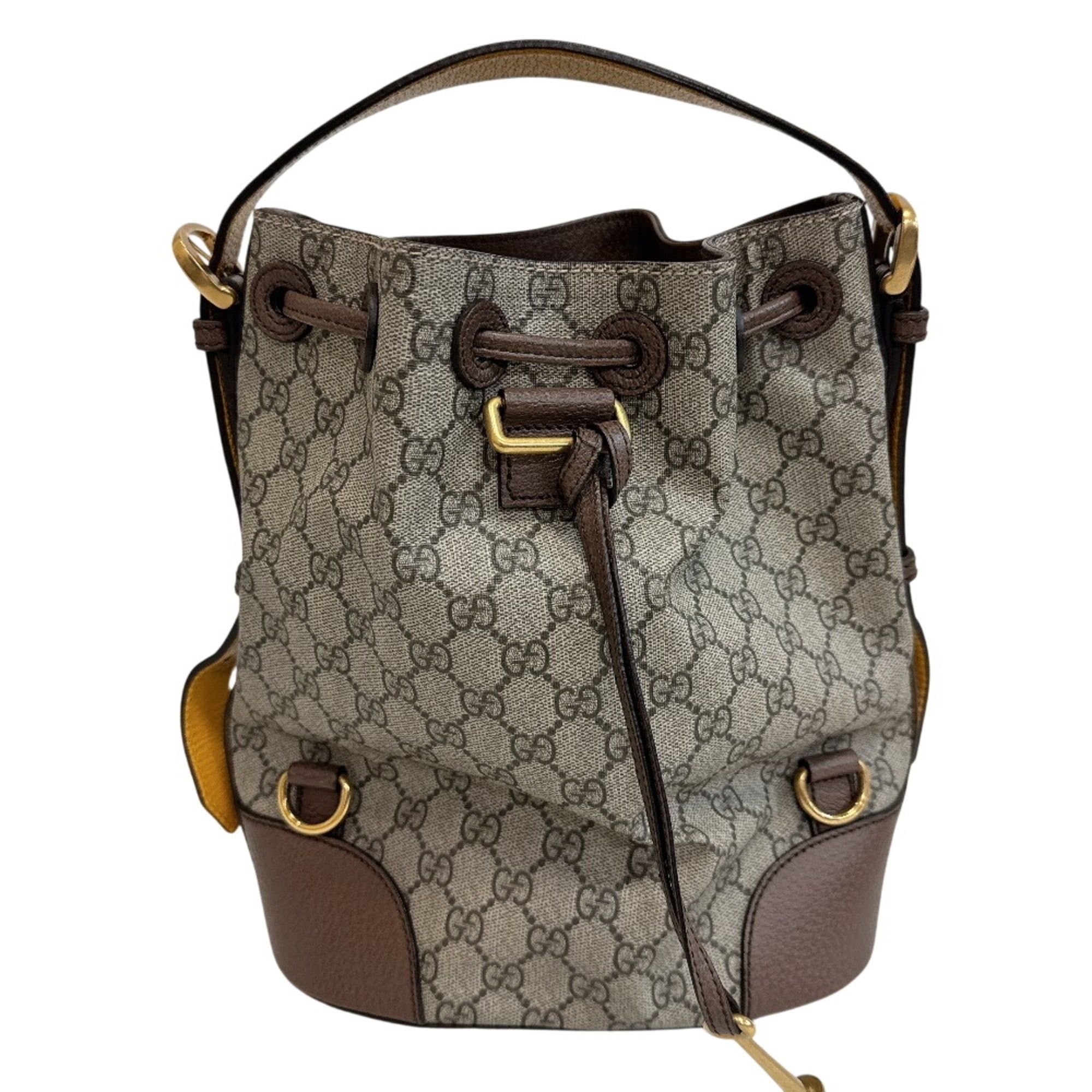 Gucci Beige Brown Yellow Pvc Leather Handbag Shoulder Bag (Pre-Owned)