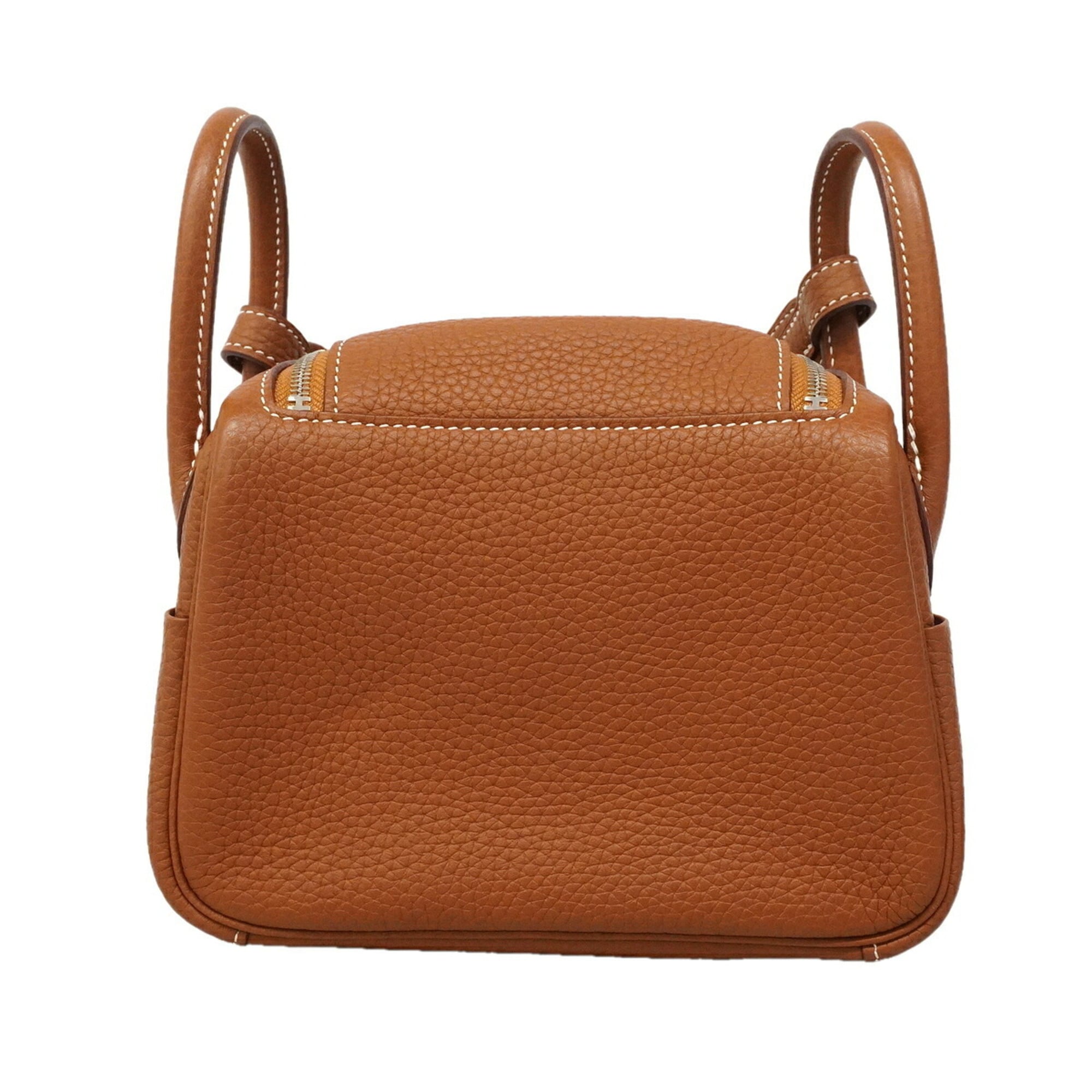 Hermes Gold Taurillon Clemence Leather Handbag (Pre-Owned)
